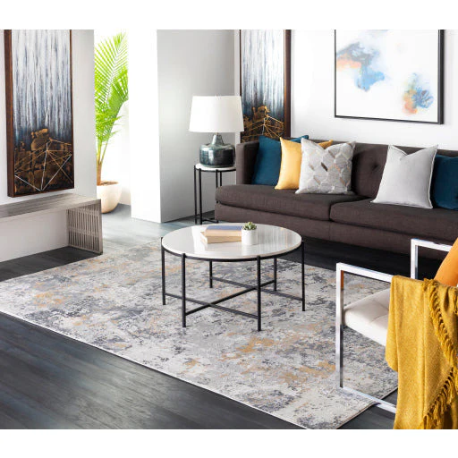 Surya Rugs Aisha Collection Charcoal, Gray, Light Gray & Mustard Area Rug AIS-2303 - Image 5