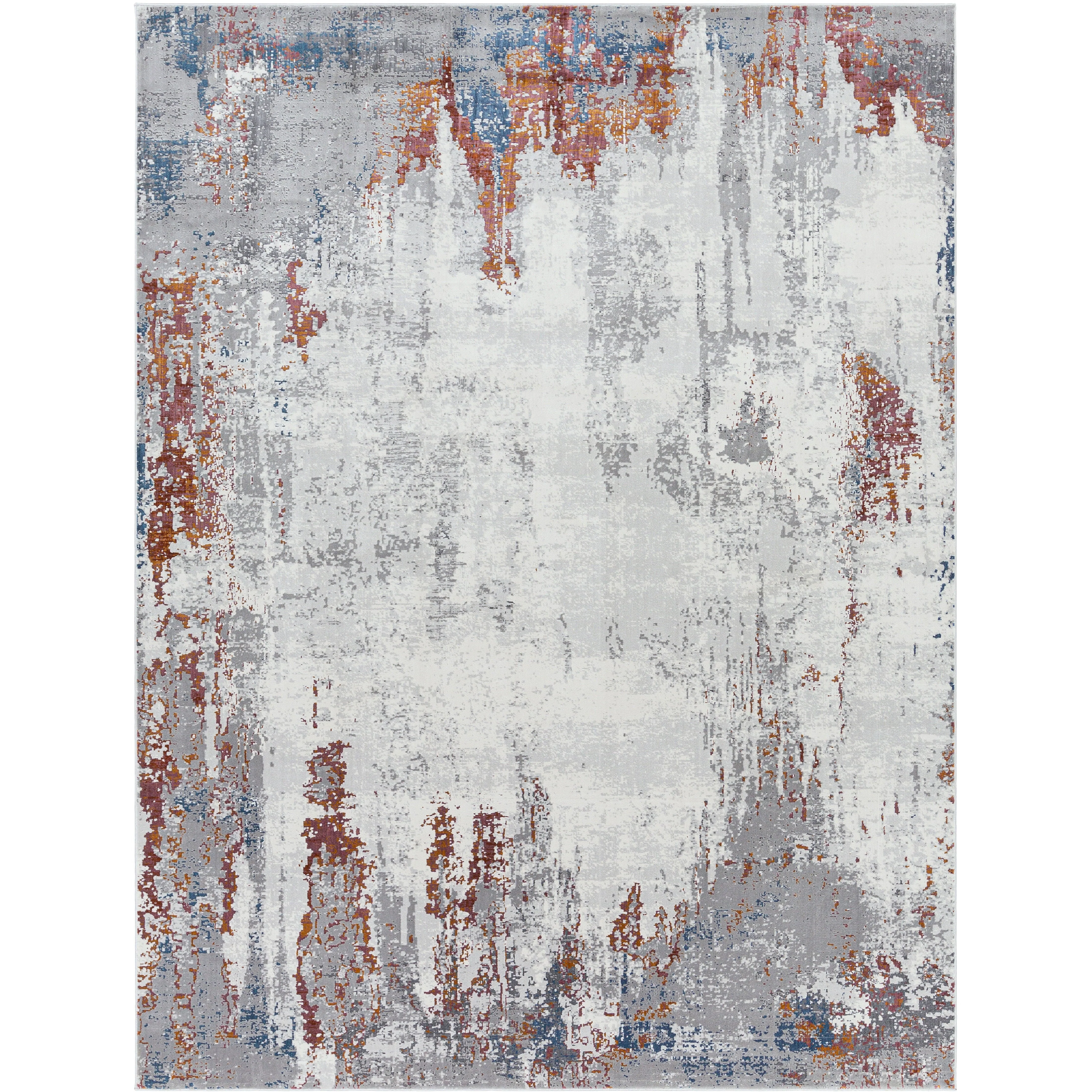 Surya Rugs Aisha Collection Charcoal, Light Gray, Lavender, Gray, Off White & Brick Red Area Rug AIS-2315 - Image 4