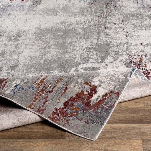 Surya Rugs Aisha Collection Charcoal, Light Gray, Lavender, Gray, Off White & Brick Red Area Rug AIS-2315 - Image 7