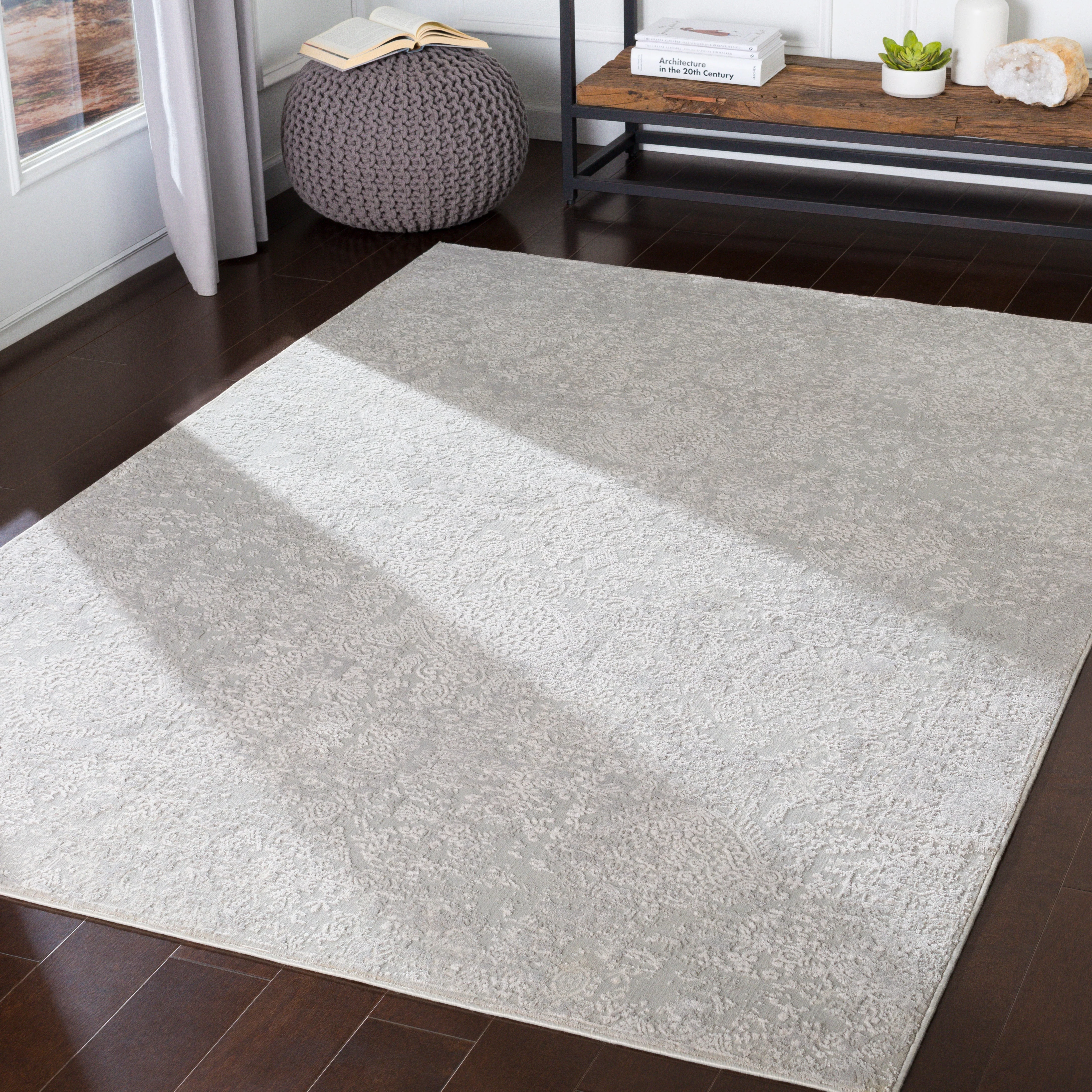 Surya Rugs Aisha Collection Light Gray & Off White Area Rug AIS-2306 - Image 2
