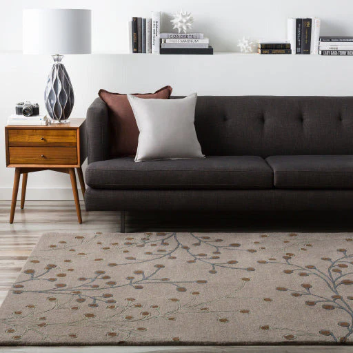 Surya Rugs Athena Collection Gray, Dusty Sage & Dark Brown Area Rug ATH-5055