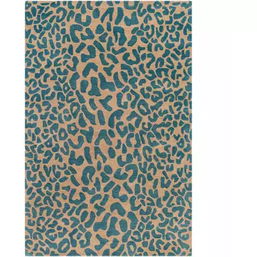 Surya Rugs Athena Collection Deep Teal & Light Brown Leopard Animal Print Area Rug ATH-5120 - Image 2
