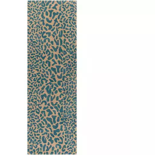 Surya Rugs Athena Collection Deep Teal & Light Brown Leopard Animal Print Area Rug ATH-5120 - Image 3