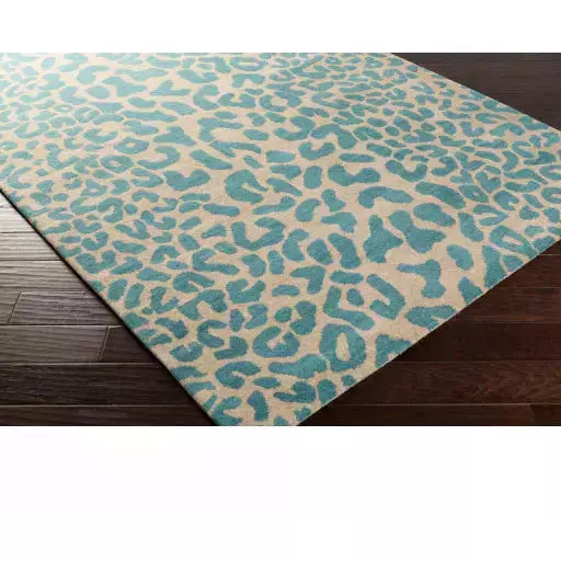 Surya Rugs Athena Collection Deep Teal & Light Brown Leopard Animal Print Area Rug ATH-5120 - Image 4