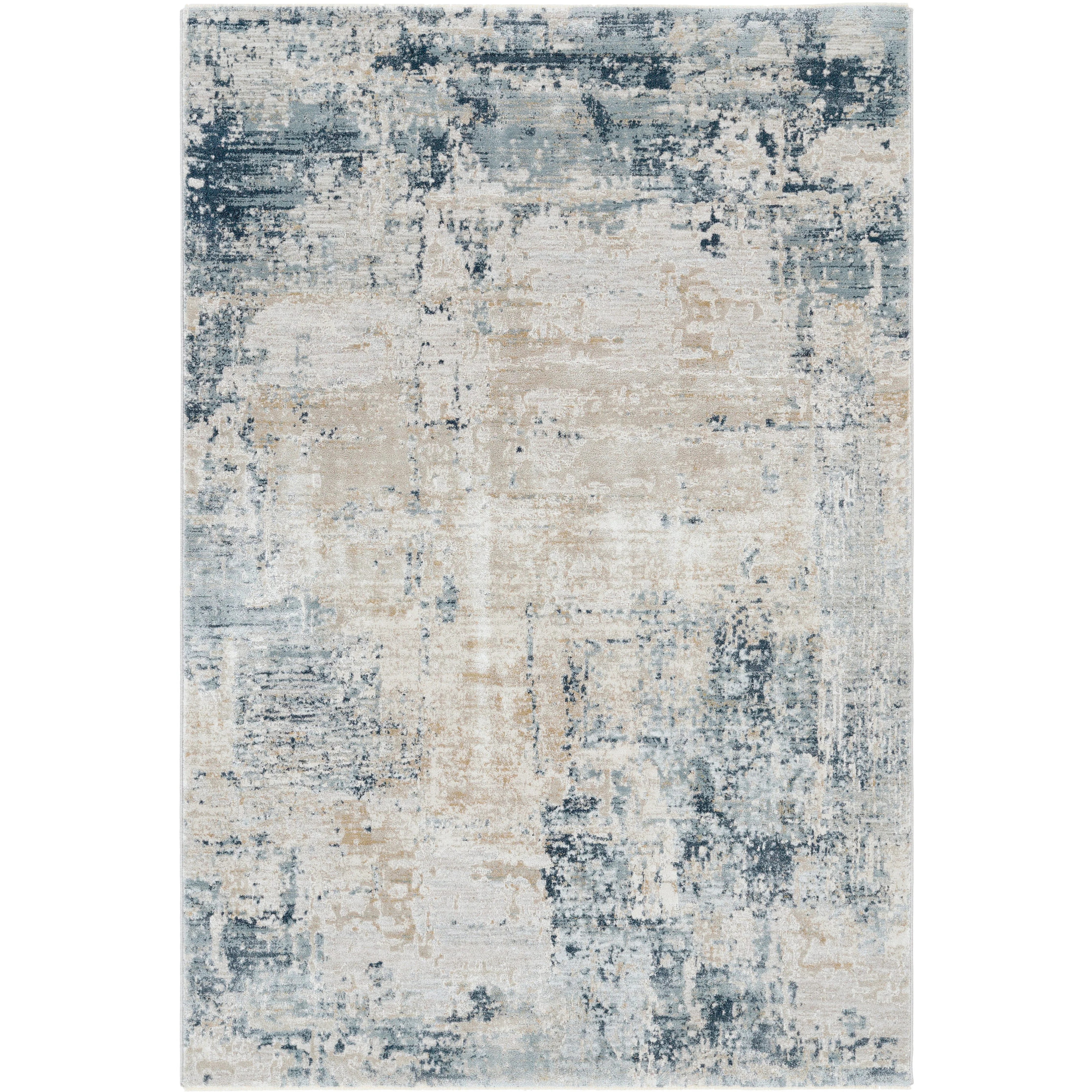 Surya Rugs Brunswick Collection Dusty Sage, Light Gray, Olive, Pale Blue, Taupe, Teal, White & Navy Area Rug BWK-2302