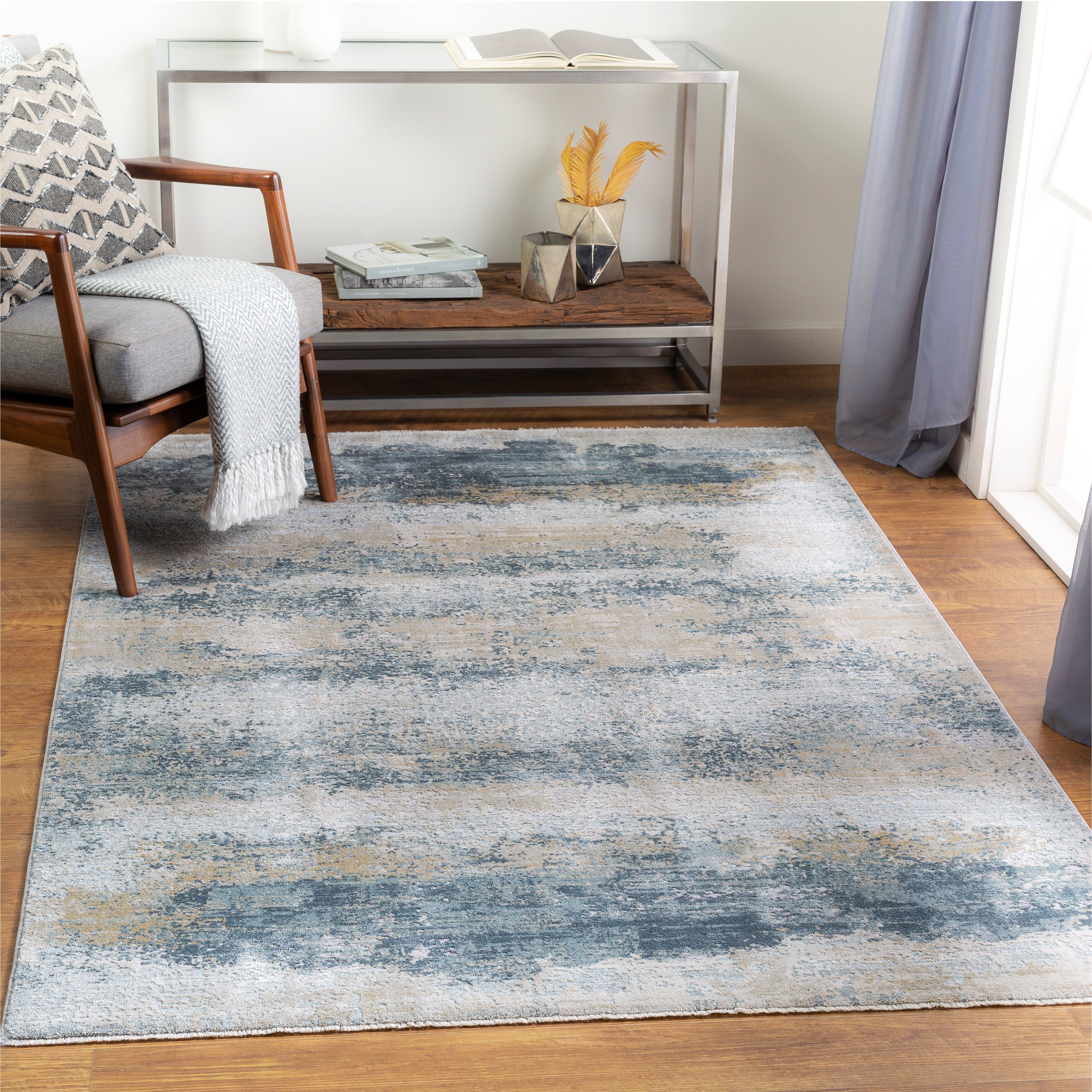 Surya Rugs Brunswick Collection Dusty Sage, Taupe, Light Grey, White, Pale Blue, Olive, Navy & Teal Area Rug BWK-2304 - Image 2