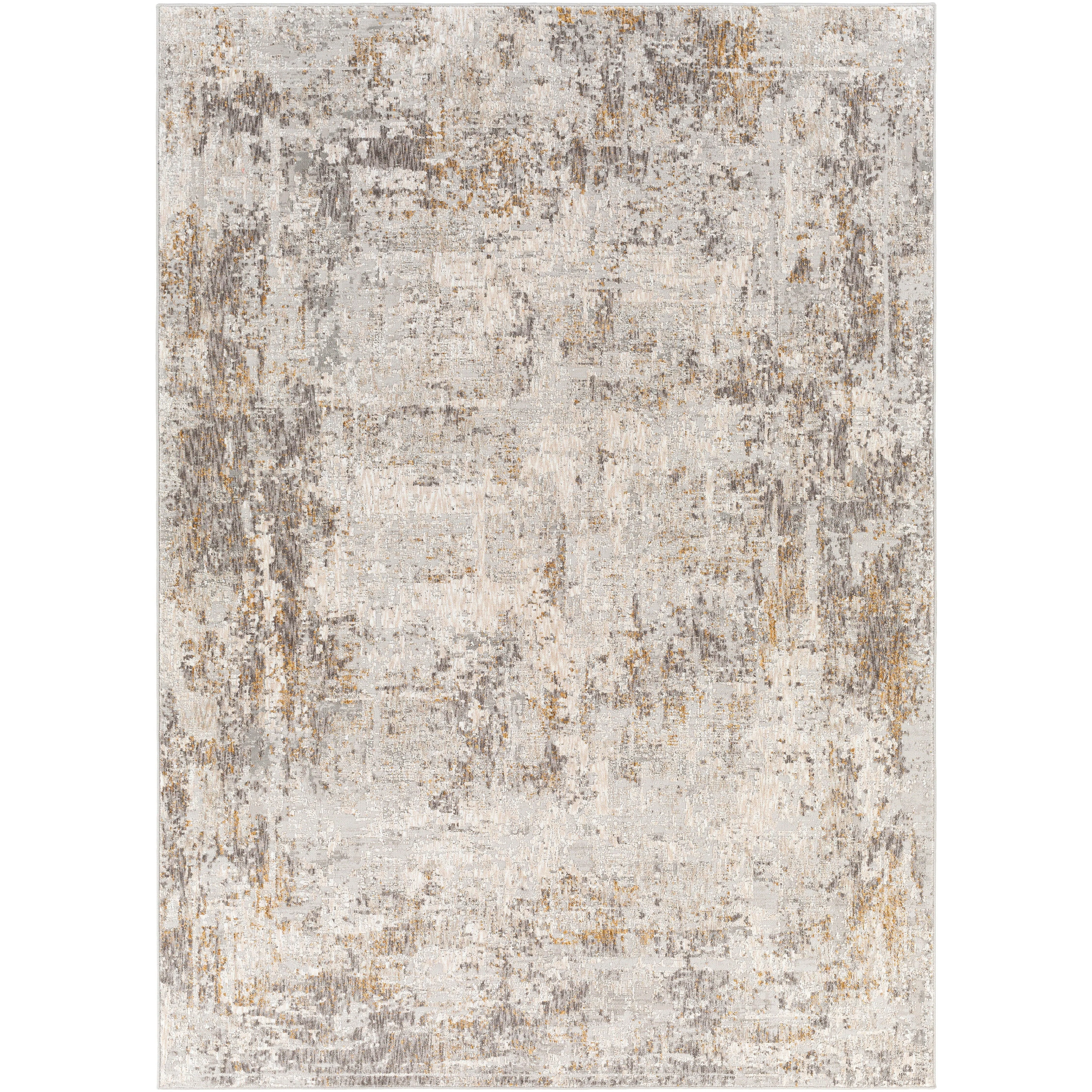 Surya Rugs Carmel Collection Light Gray, Dark Blue, Off White, Gray, Mustard & Brown Area Rug CRL-2304