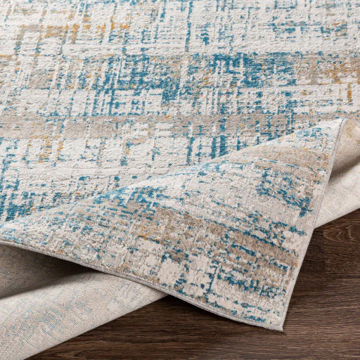 Surya Rugs Carmel Collection Light Gray, Off White, Gray, Mustard, Brown & Blue Area Rug CRL-2308