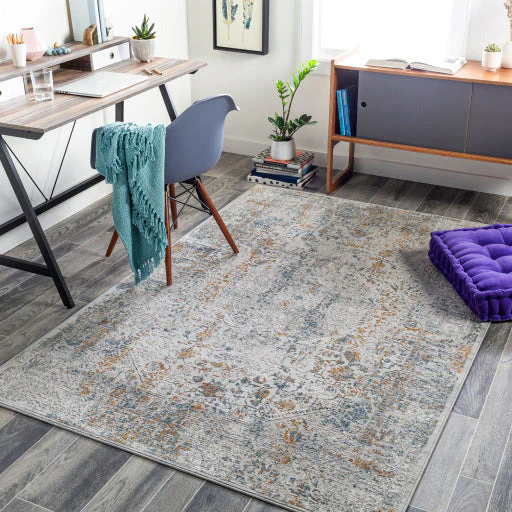 Surya Rugs Carmel Collection Taupe, Blue, Mustard, Off White & Light Gray Area Rug CRL-2317 - Image 8
