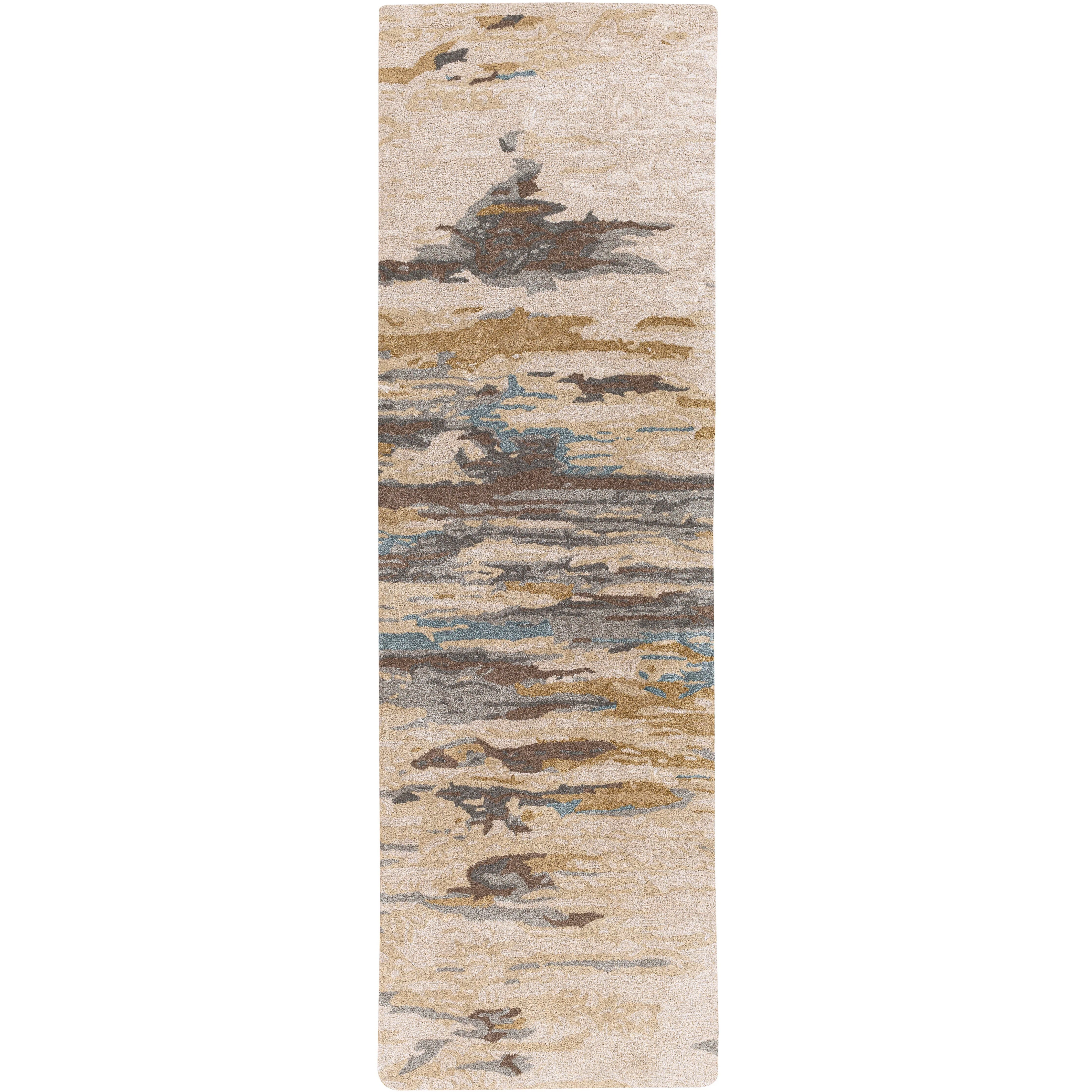 Surya Rugs Kavita Collection Light Beige, Gray, Brown & Blue Area Rug KVT-2301 - Image 4