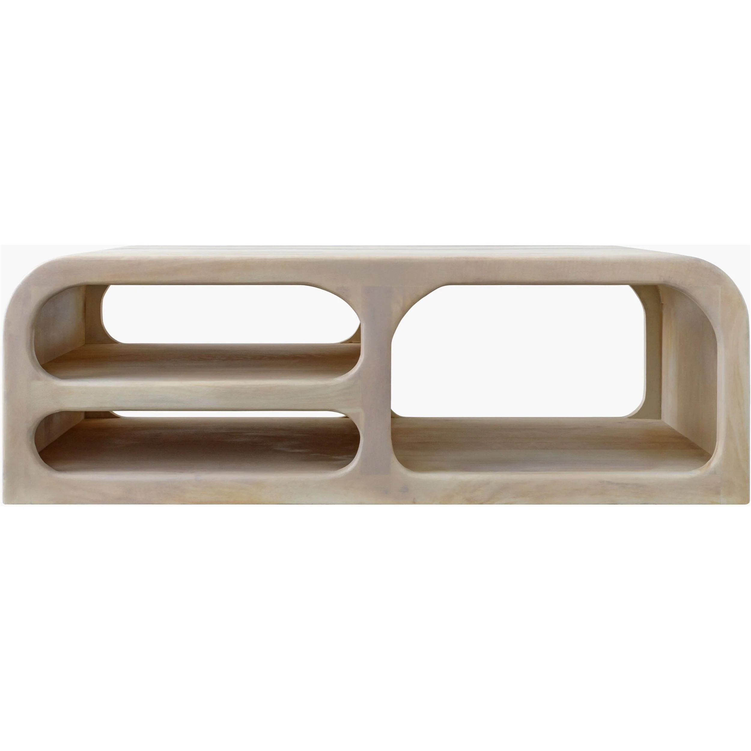 Surya Tana Modern Ivory Washed Mango Wood Coffee Table - Image 4