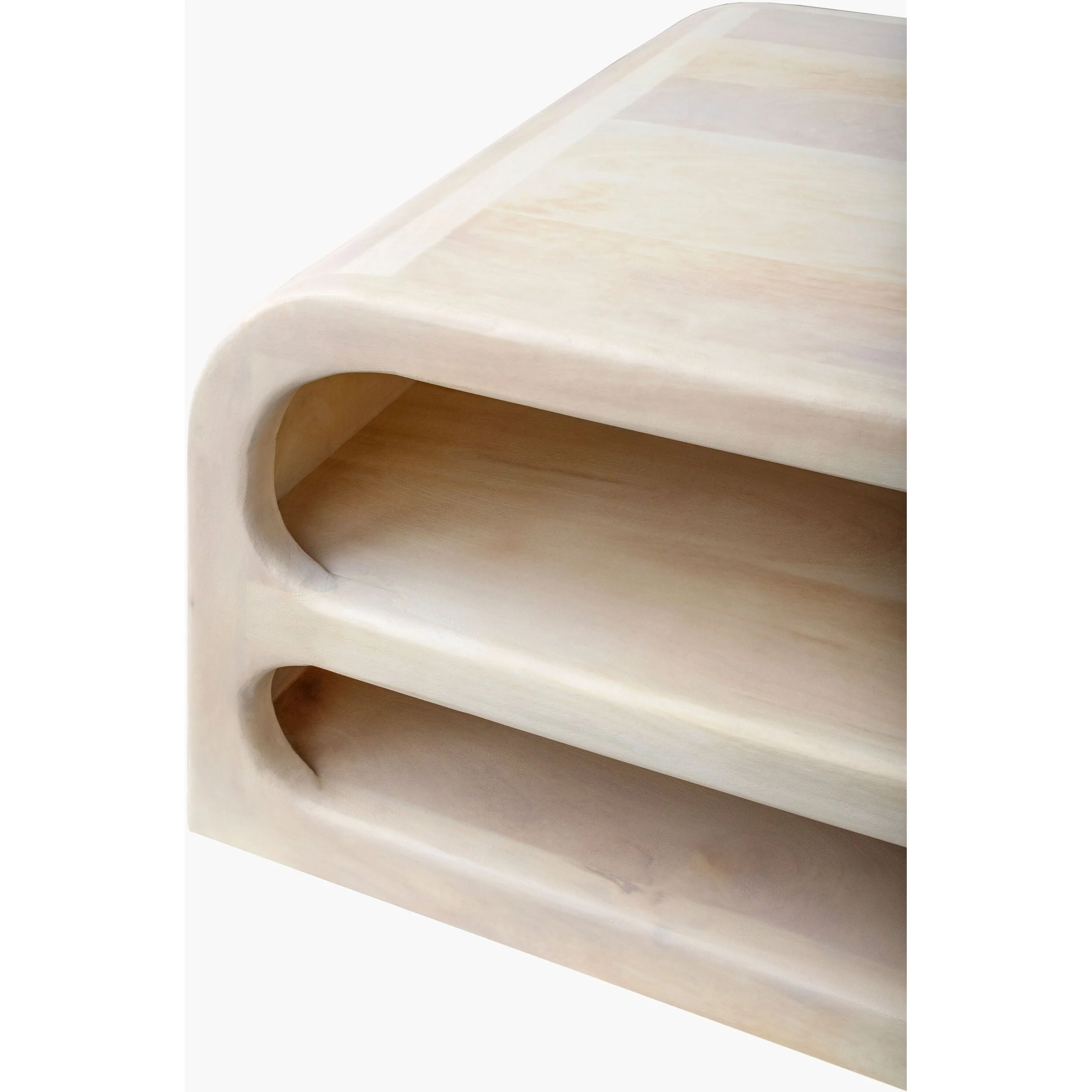 Surya Tana Modern Ivory Washed Mango Wood Coffee Table - Image 5
