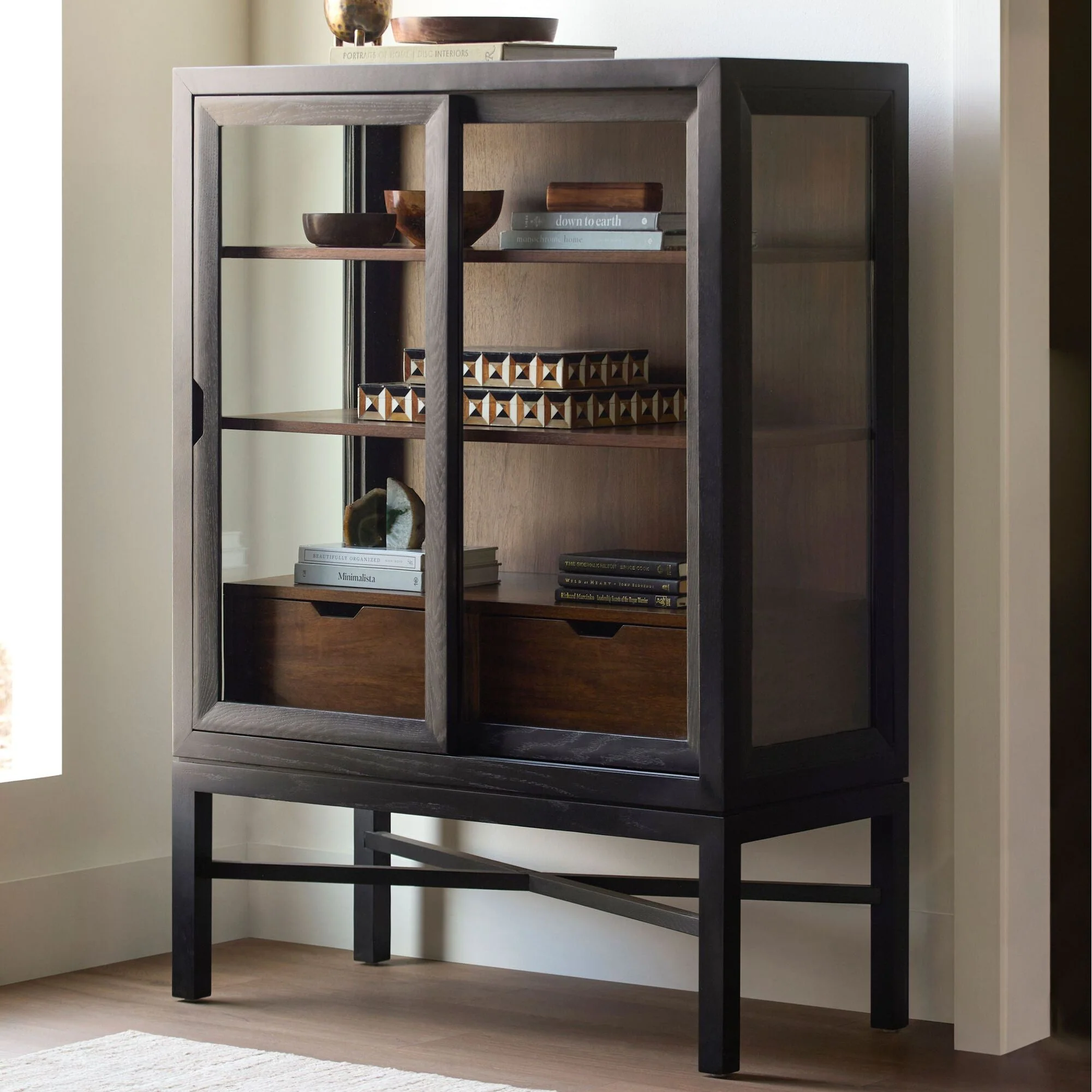 Becki Owens x SURYA Modern Marin Bookcase in Black Stained Oak - Image 3