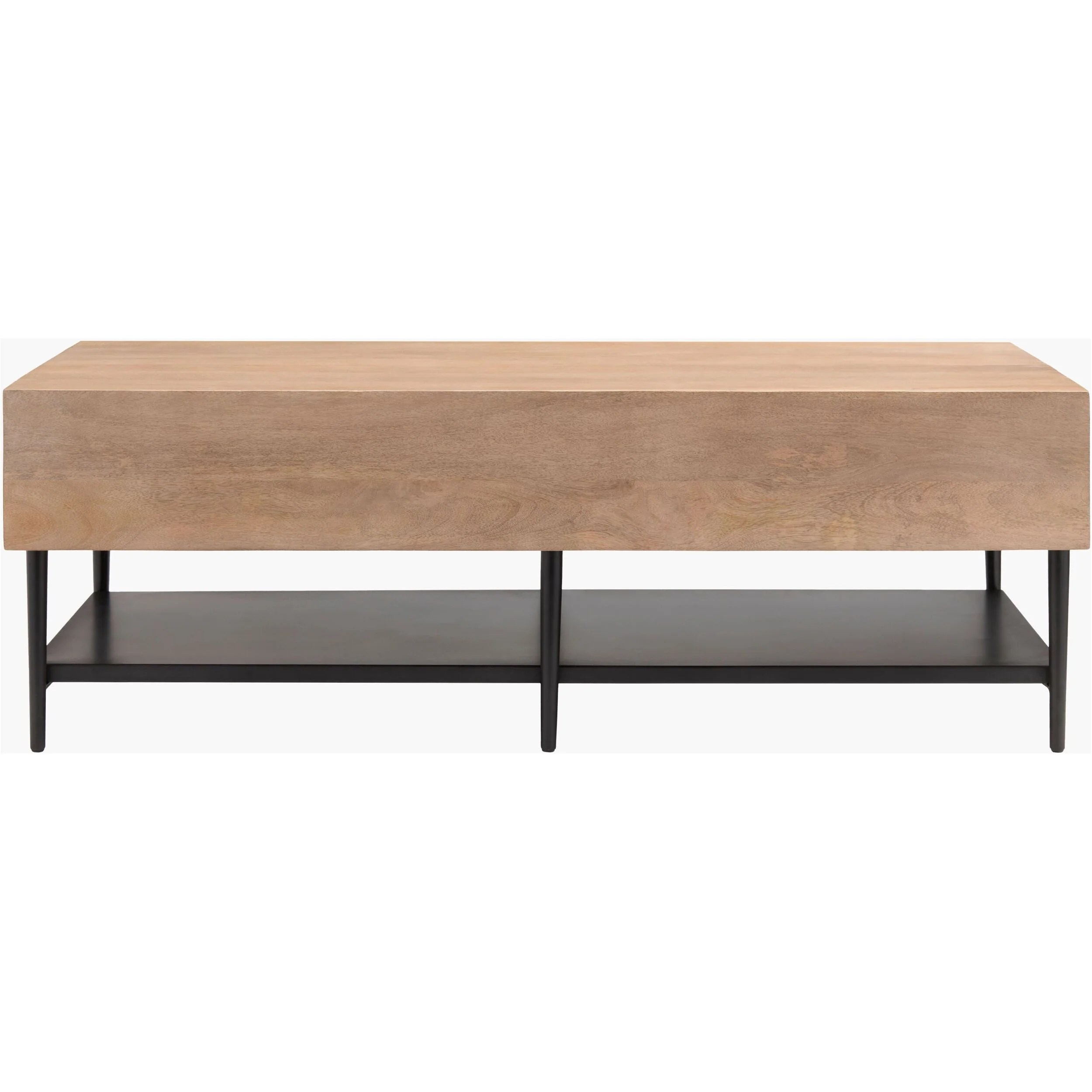 Surya Timo Modern Mango Wood and Iron Coffee Table - Image 4