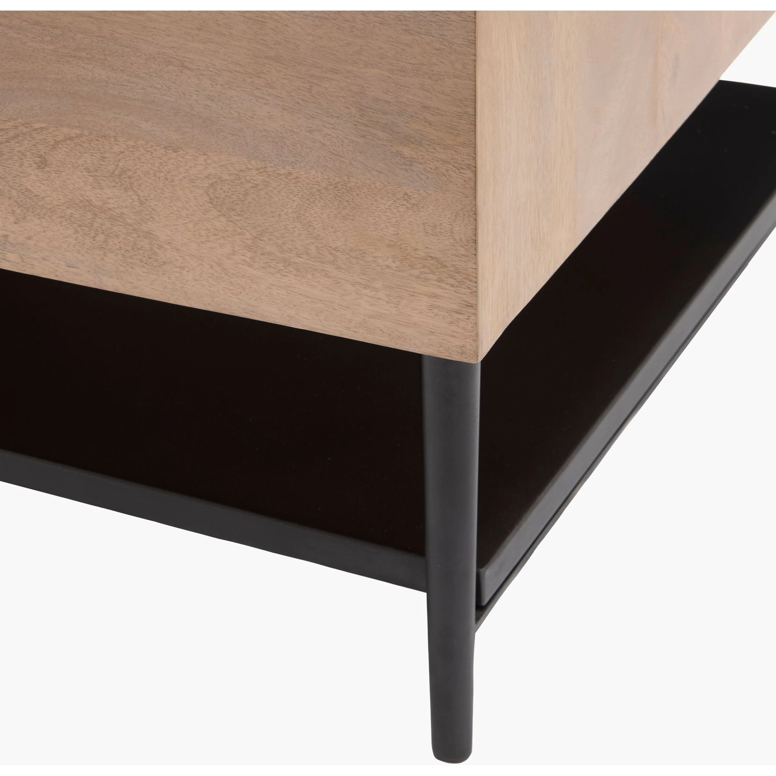Surya Timo Modern Mango Wood and Iron Coffee Table - Image 5