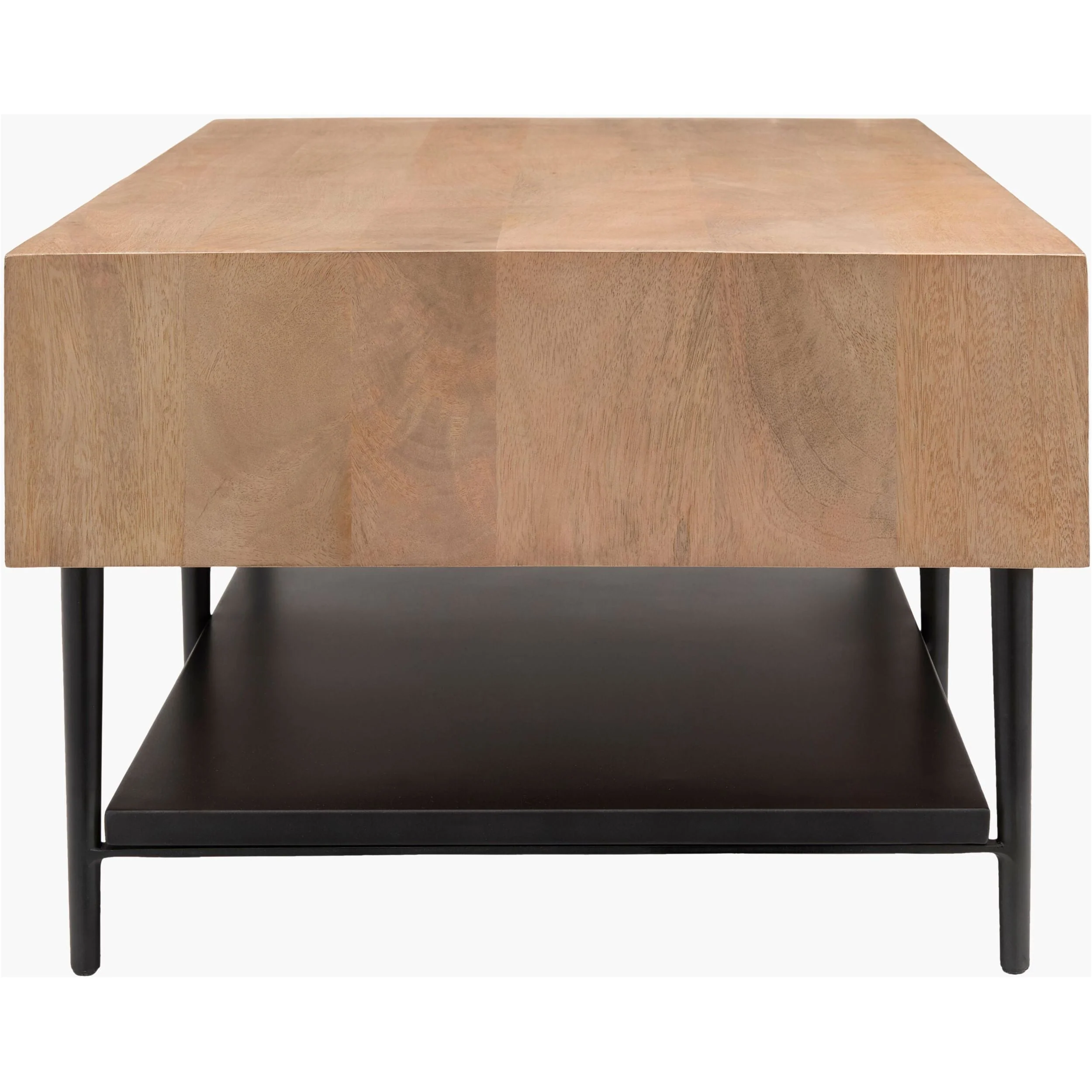 Surya Timo Modern Mango Wood and Iron Coffee Table - Image 6