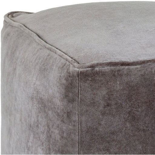 Surya Modern Gray Cotton Velvet Pouf Ottoman CVPF-022 - Image 6