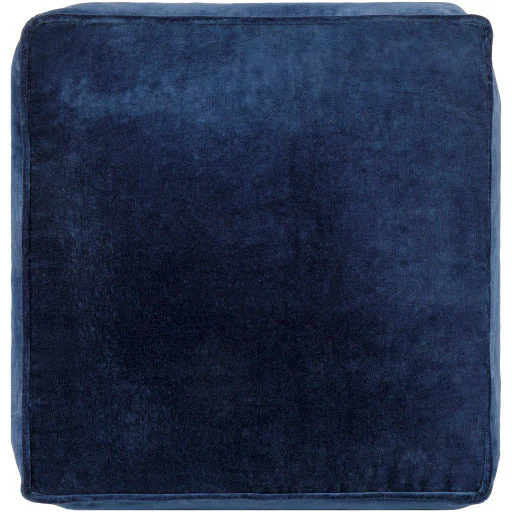 Surya Modern Blue Cotton Velvet Pouf Ottoman CVPF-019 - Image 2