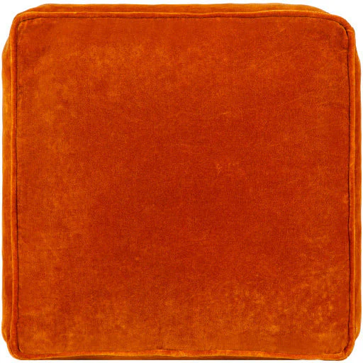 Surya Modern Orange Cotton Velvet Pouf Ottoman CVPF-020 - Image 3