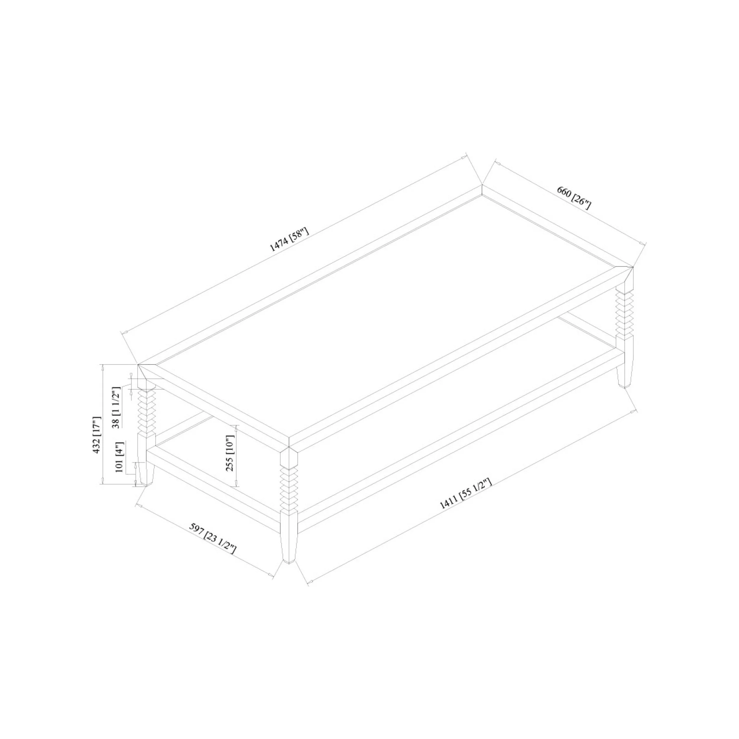 Surya Vansaar Modern Black Oak Coffee Table - Image 7