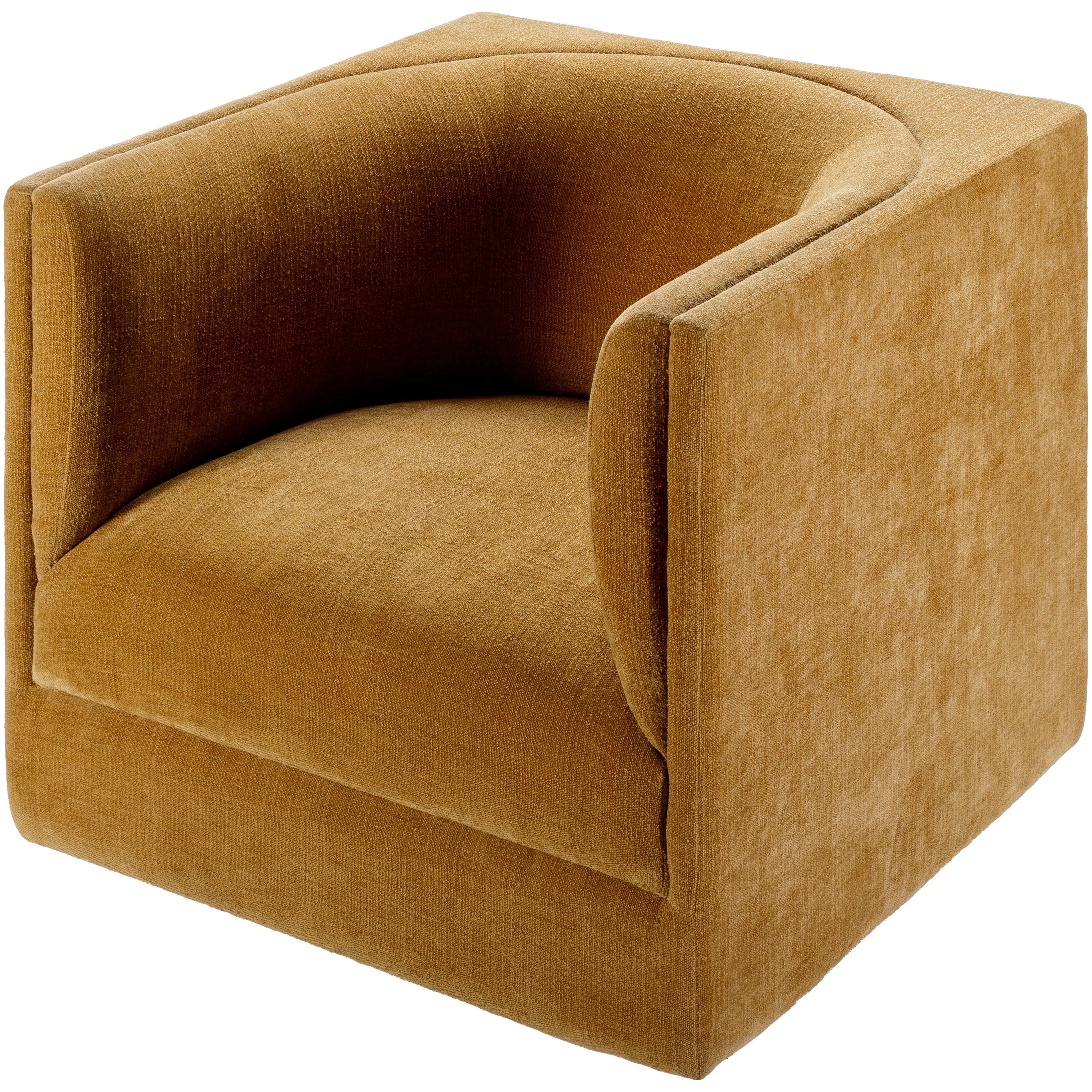 Surya Vivienne Modern Mustard Chenille Swivel Chair - Image 2