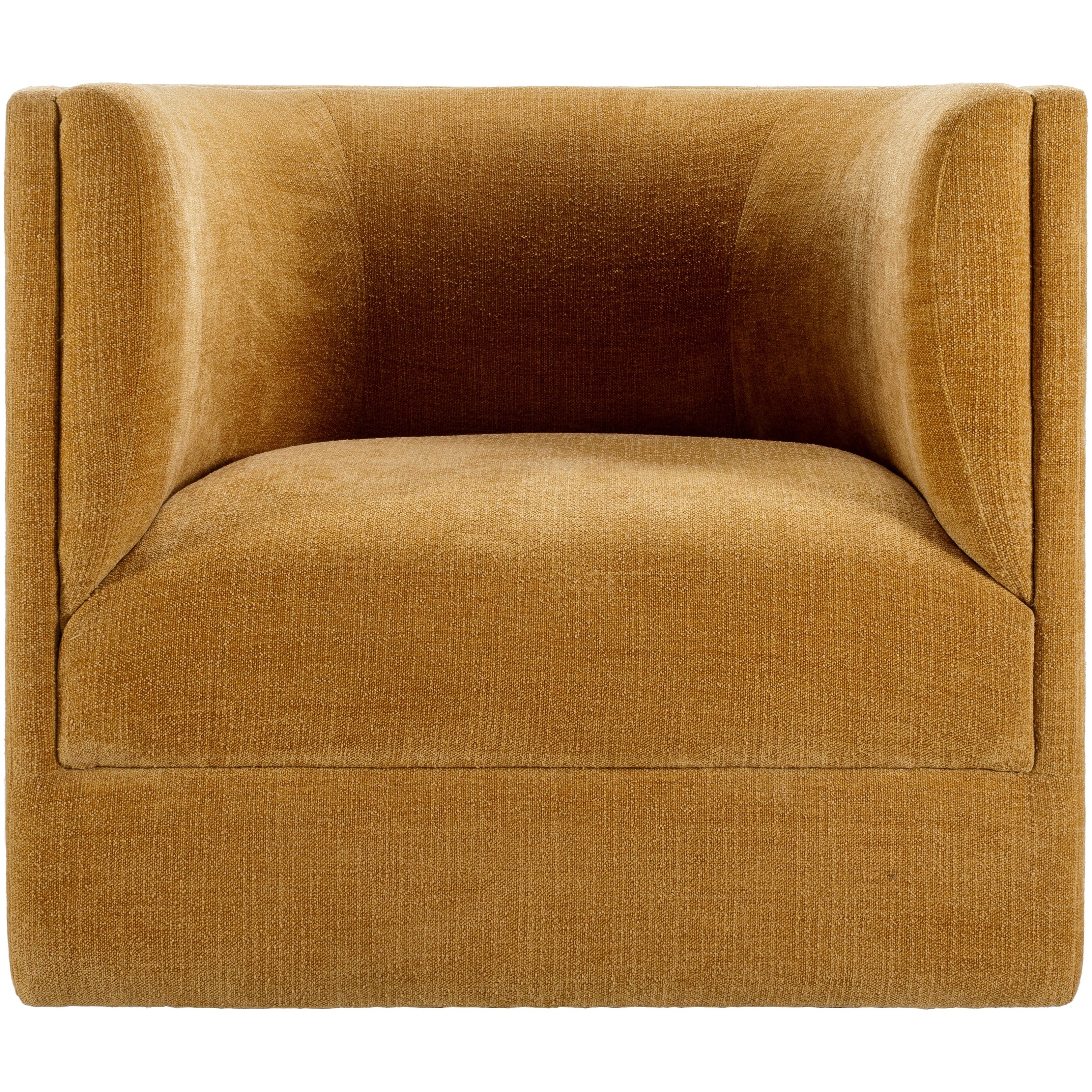 Surya Vivienne Modern Mustard Chenille Swivel Chair - Image 5