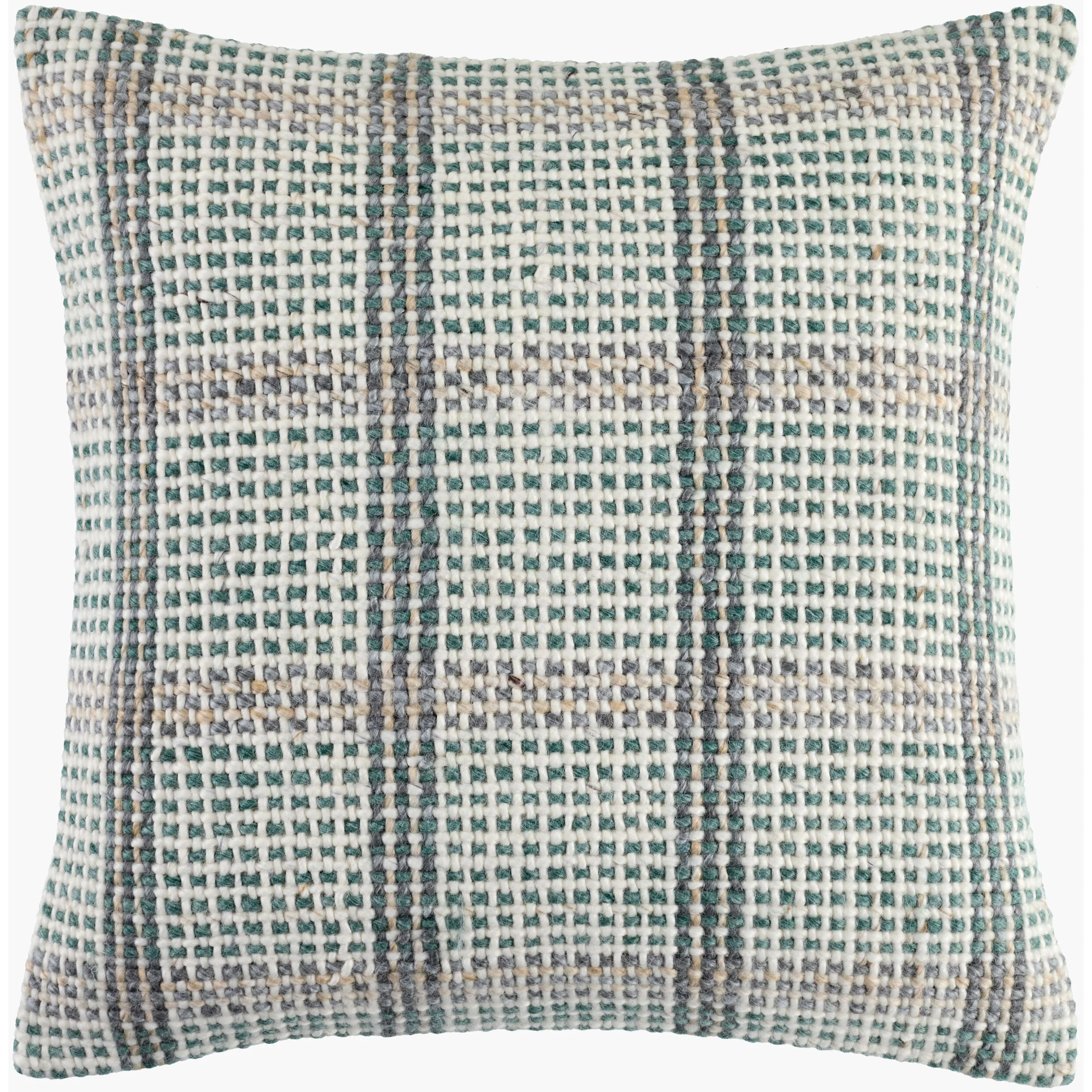 Becki Owens x LIVABLISS Beige, Ivory and Gray Plaid Amaya Pillow - Image 2