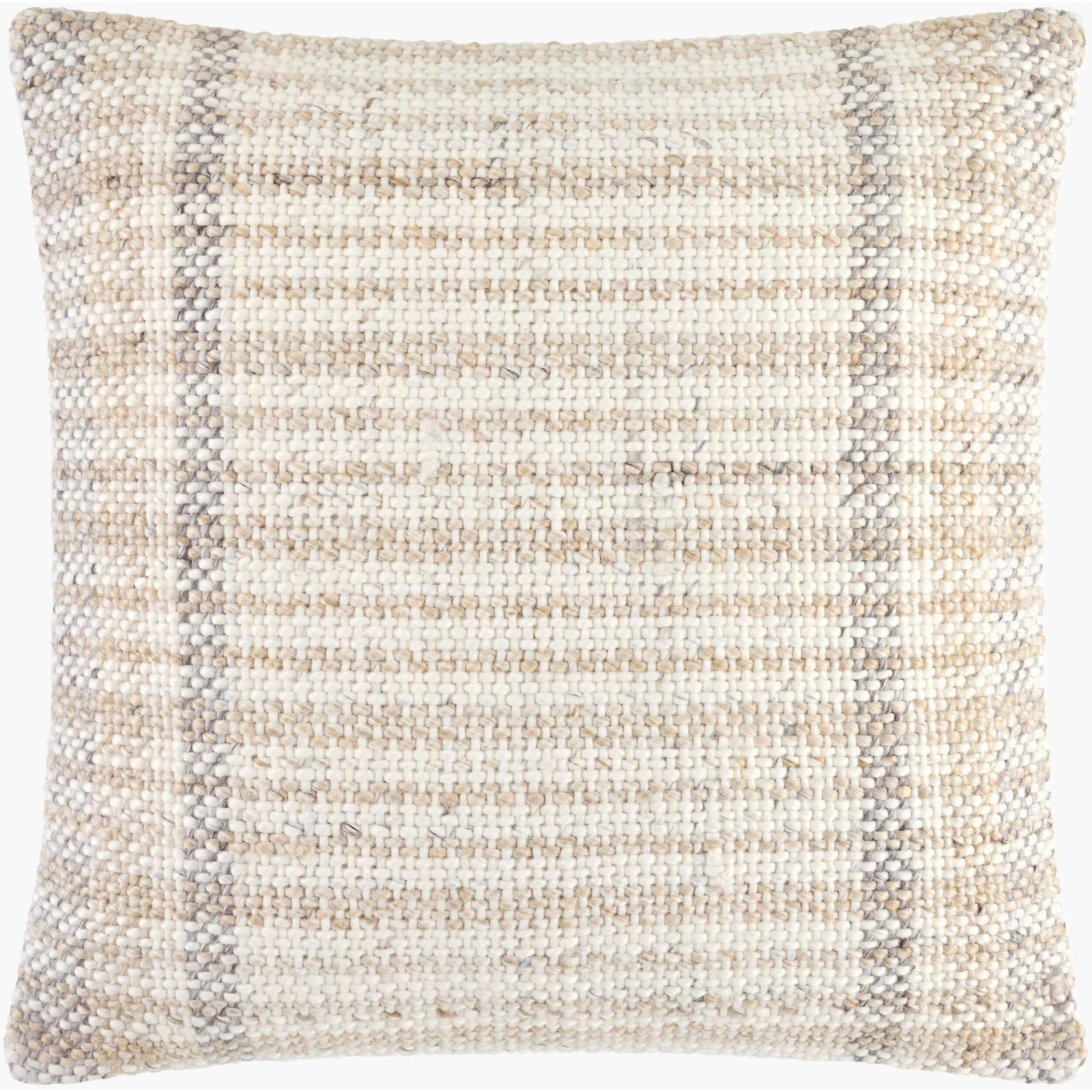 Becki Owens x LIVABLISS Amaya Pillow in Cream with Light Gray and Tan Stripes - Image 2