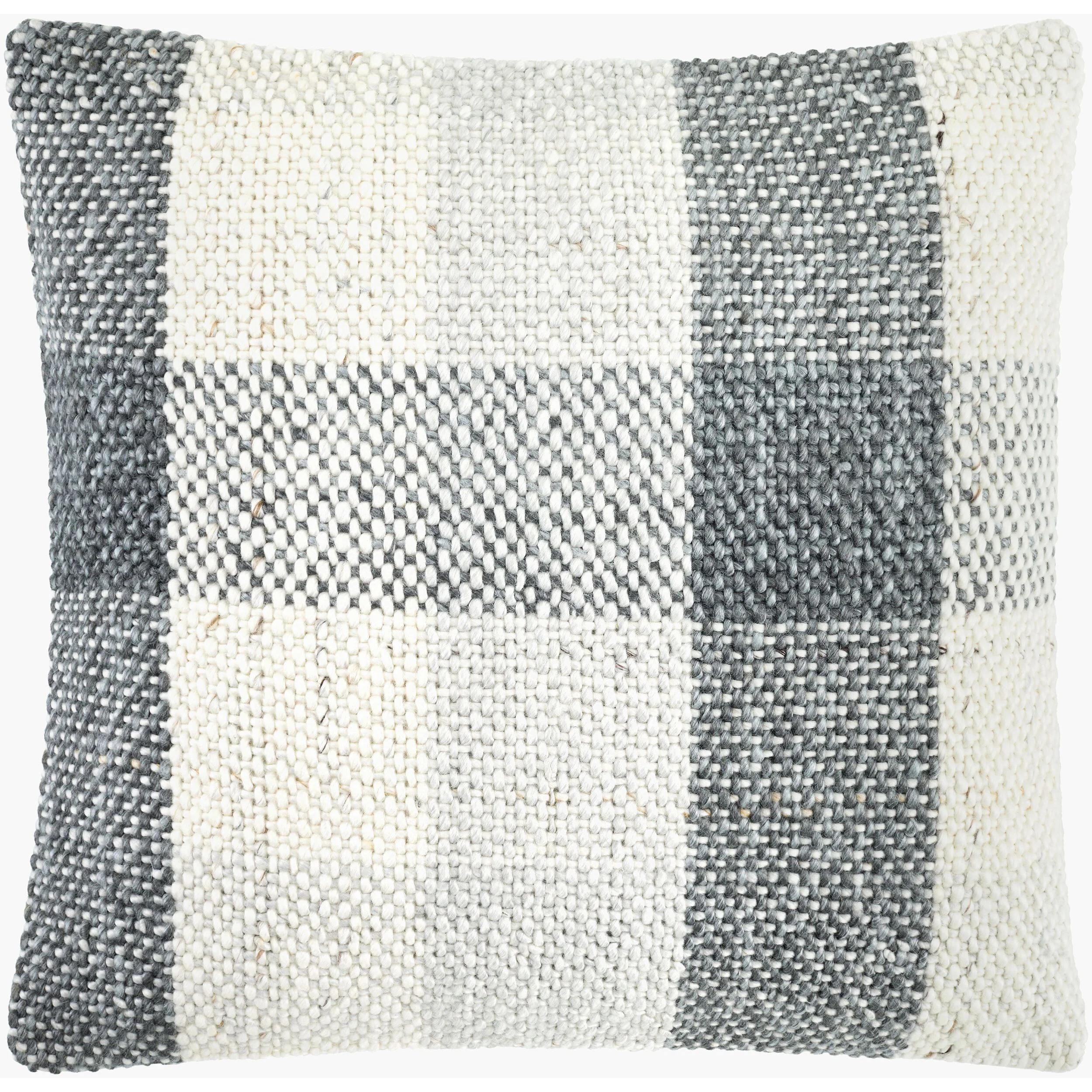 Becki Owens x LIVABLISS Amaya Pillow in Light Gray and Charcoal Plaid - Image 2