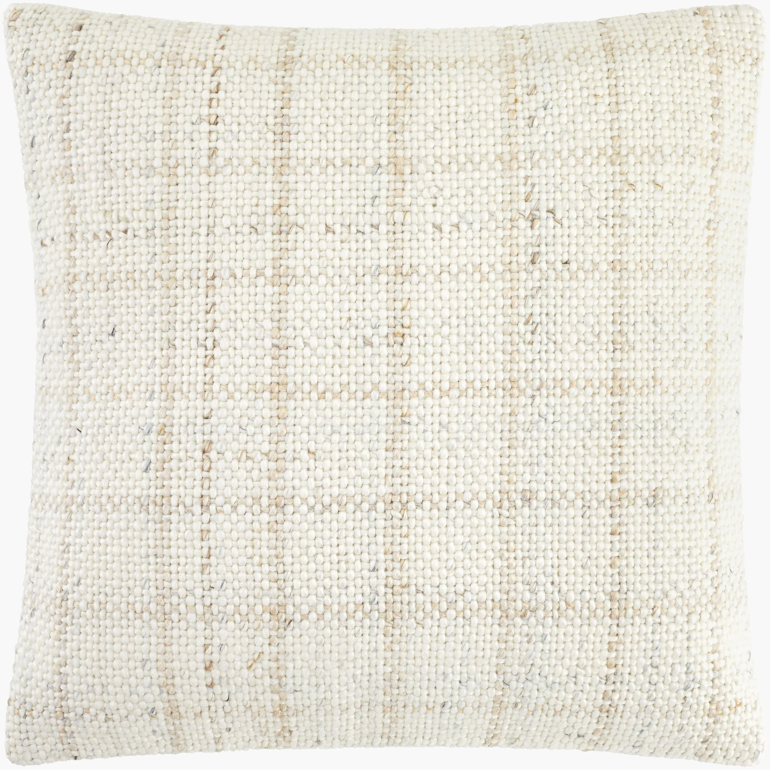 Becki Owens x LIVABLISS Amaya Pillow in Ivory and Beige Plaid - Image 2