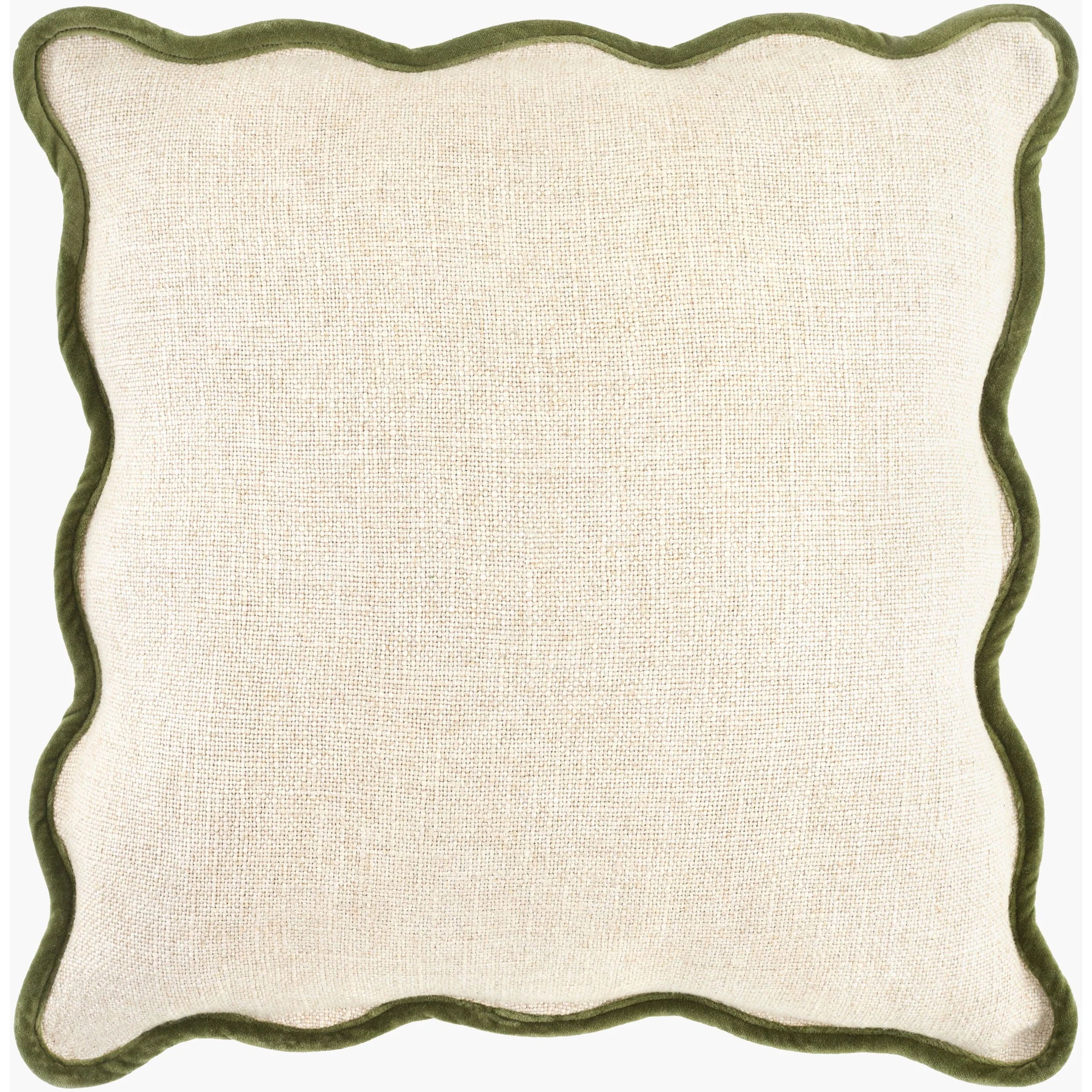 Becki Owens x LIVABLISS Olive Trimmed Caliza Scalloped Pillow - Image 2