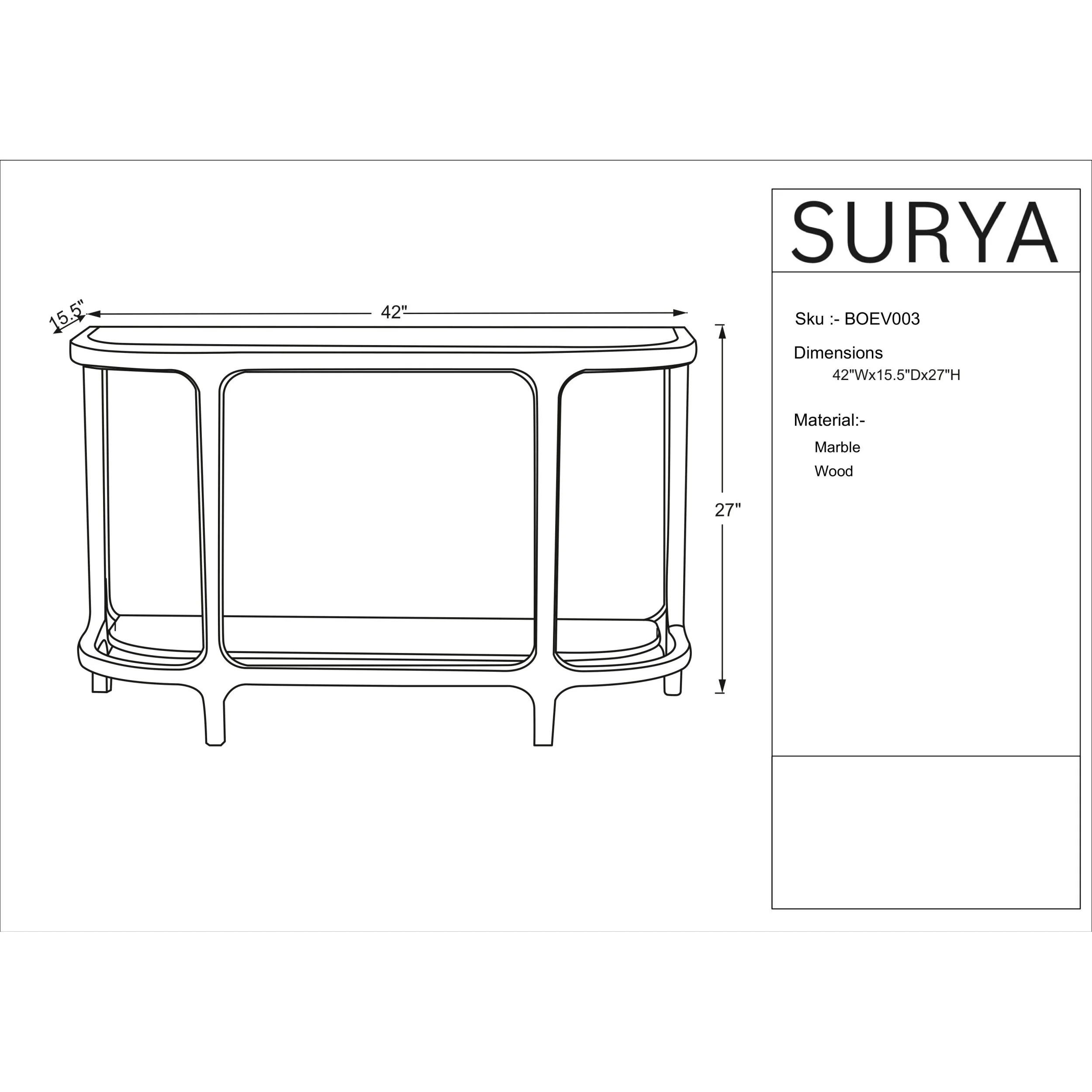 Becki Owens x SURYA Eve Marble Topped Console Table - Image 9
