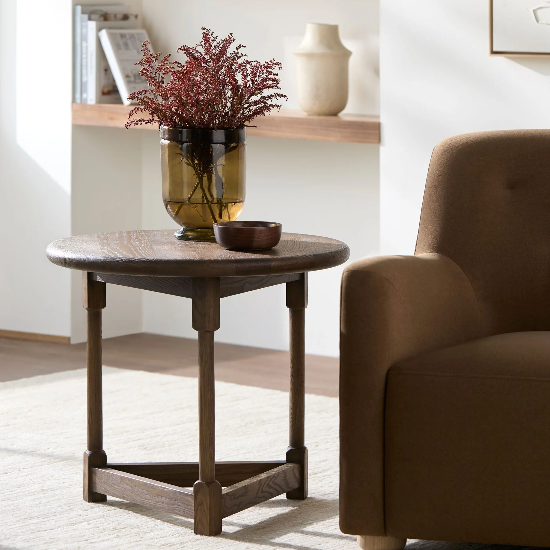 Becki Owens x SURYA Leandro End Table in Brown Brushed Oak - Image 9
