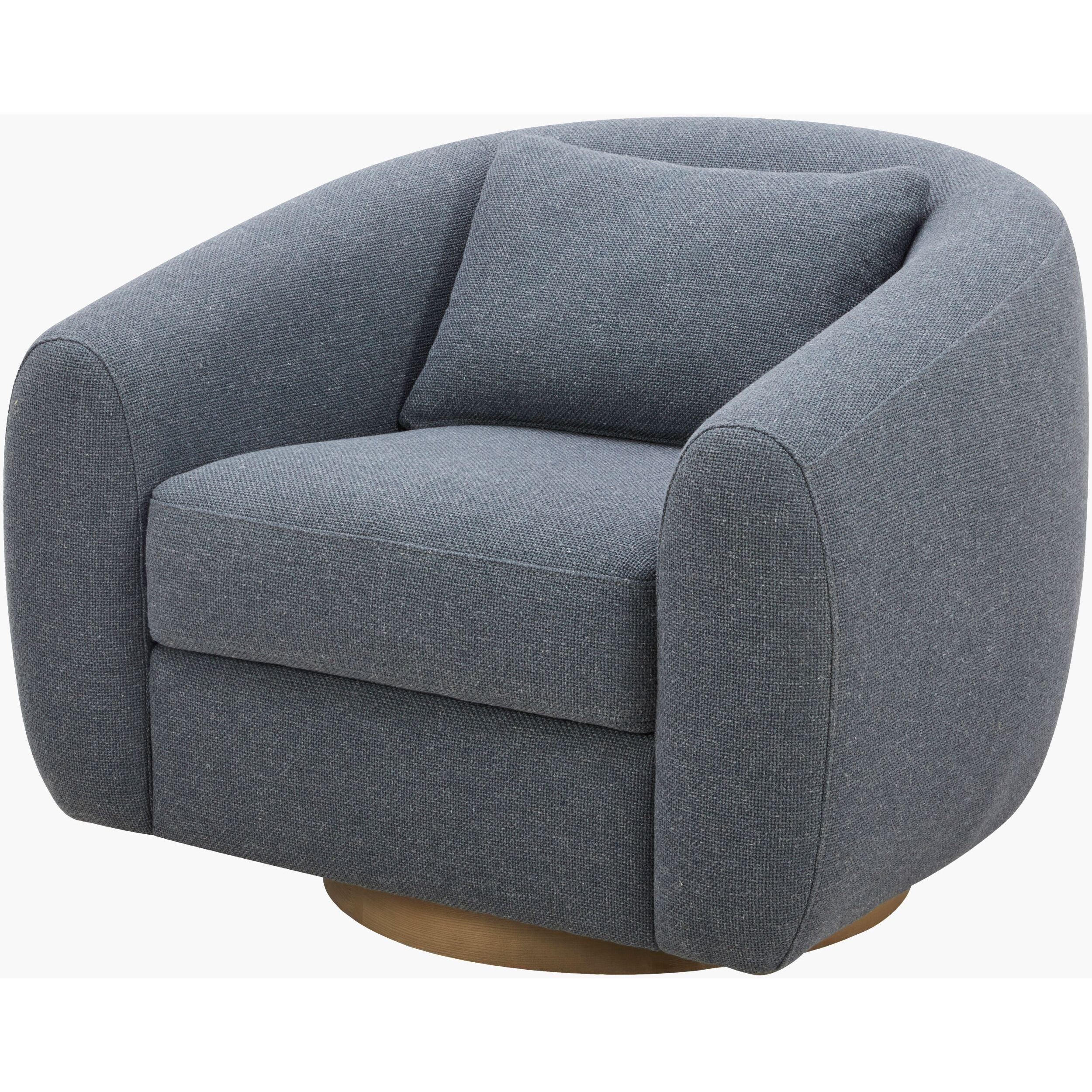 Becki Owens x SURYA Loma Swivel Chair in Blue - Image 3