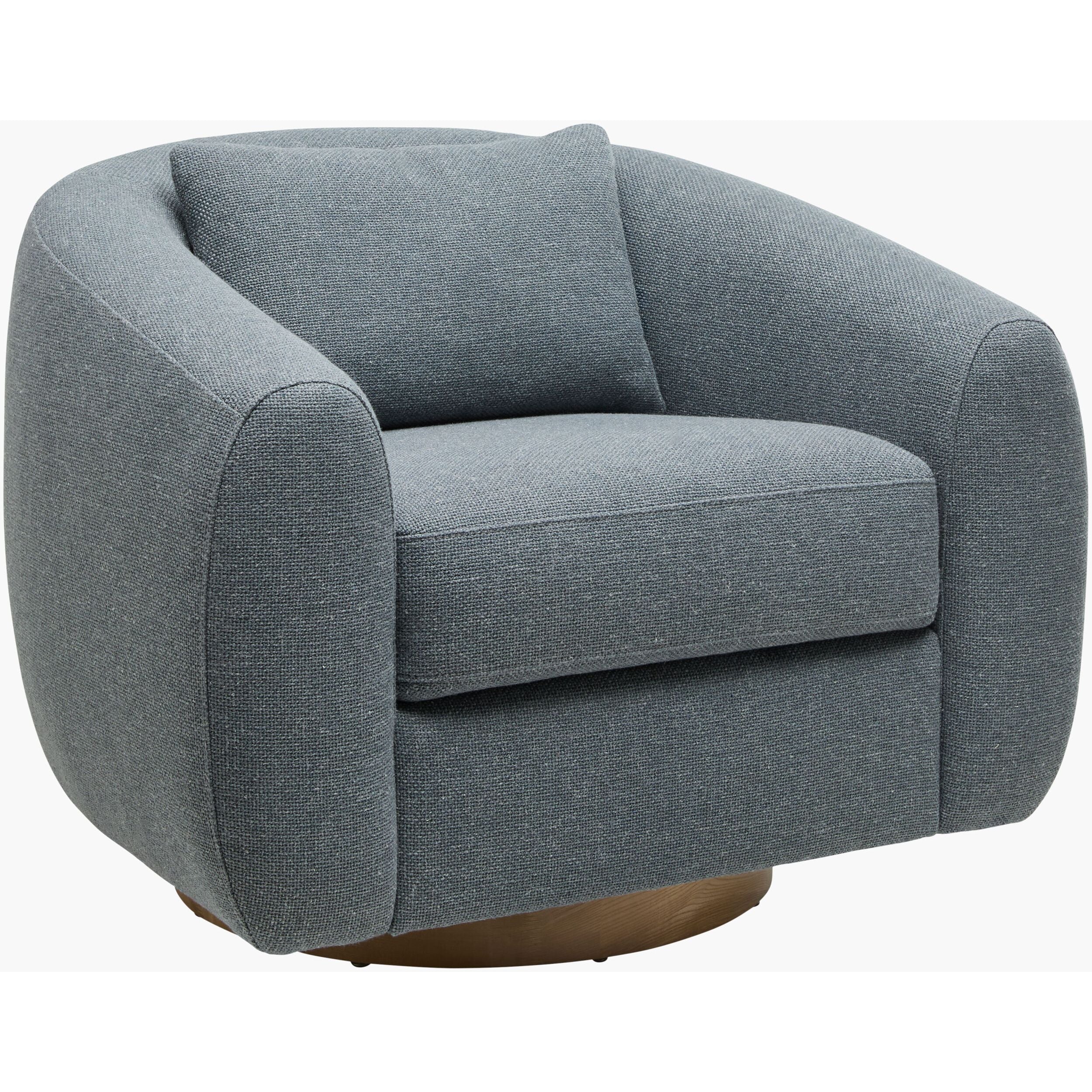 Becki Owens x SURYA Loma Swivel Chair in Blue - Image 4