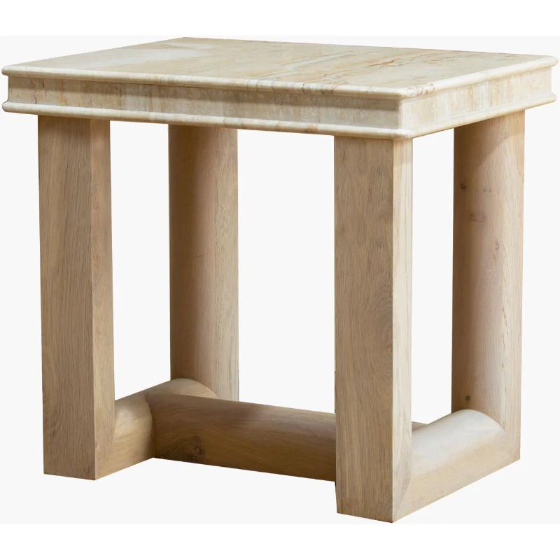 Becki Owens x SURYA Mayson Marble and Wood End Table
