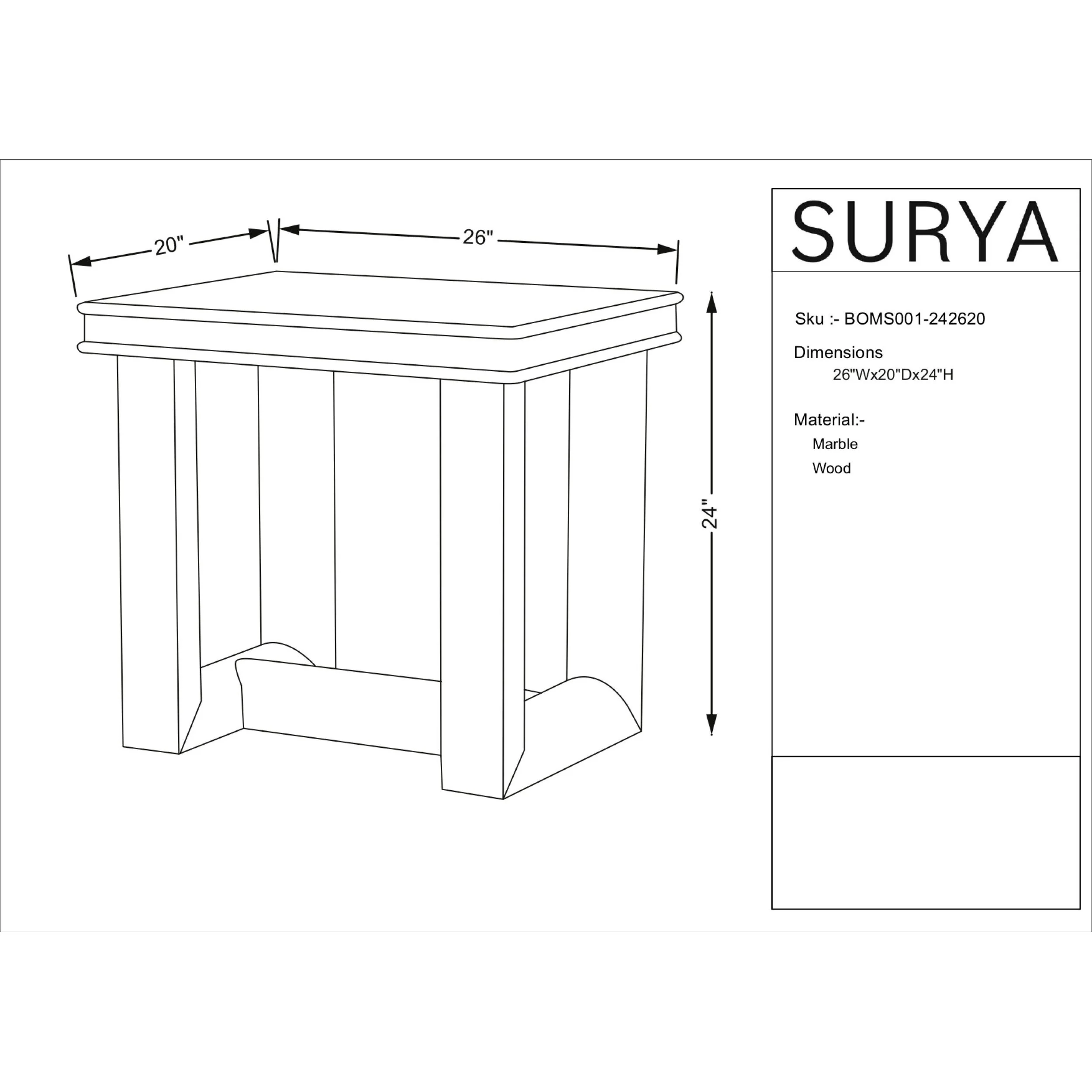 Becki Owens x SURYA Mayson Marble and Wood End Table - Image 2