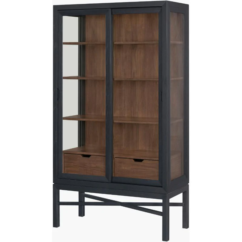 Becki Owens x SURYA Modern Tall Marin Bookcase in Black Stained Oak - Image 2