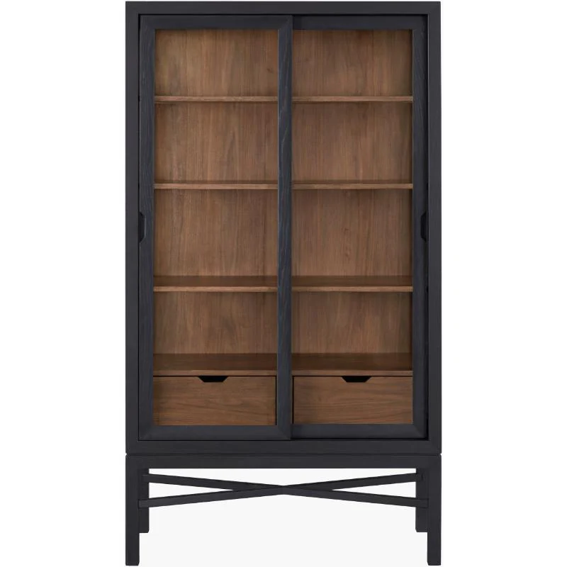 Becki Owens x SURYA Modern Tall Marin Bookcase in Black Stained Oak - Image 3