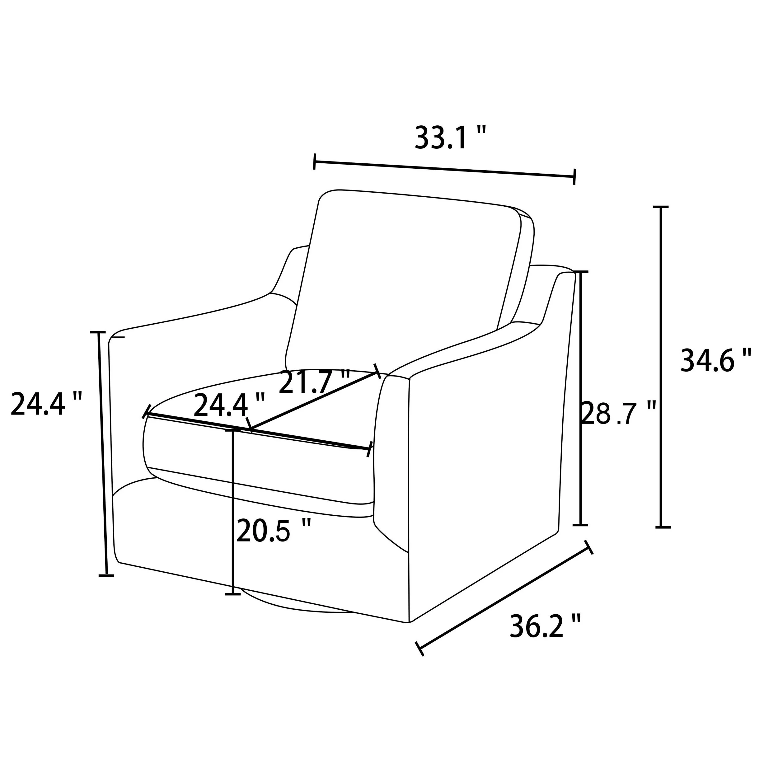 Becki Owens x SURYA Pismo Swivel Glider Chair in Off-White Linen - Image 7