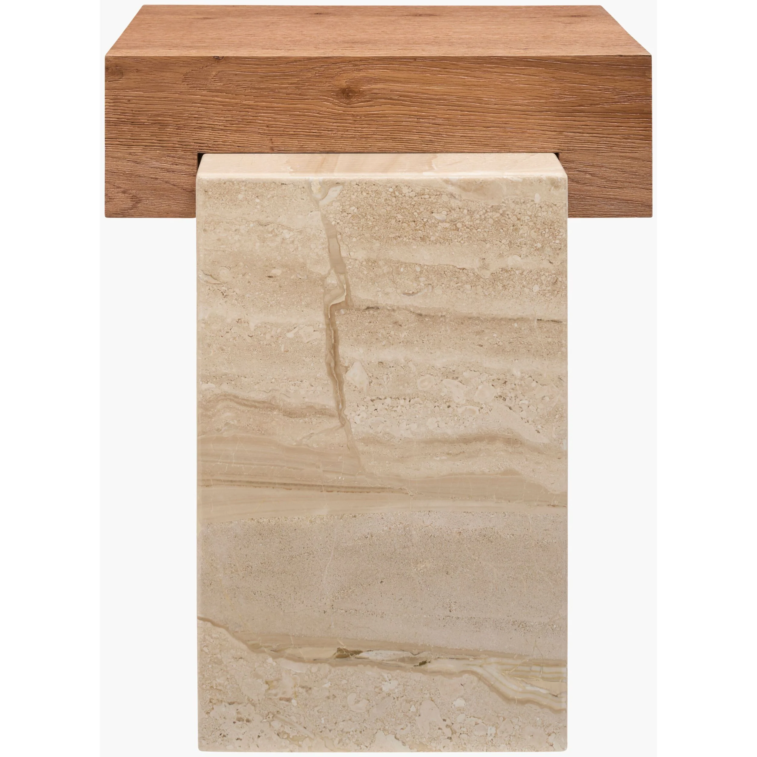 Becki Owens x SURYA Tulare Marble and Wood End Table - Image 5