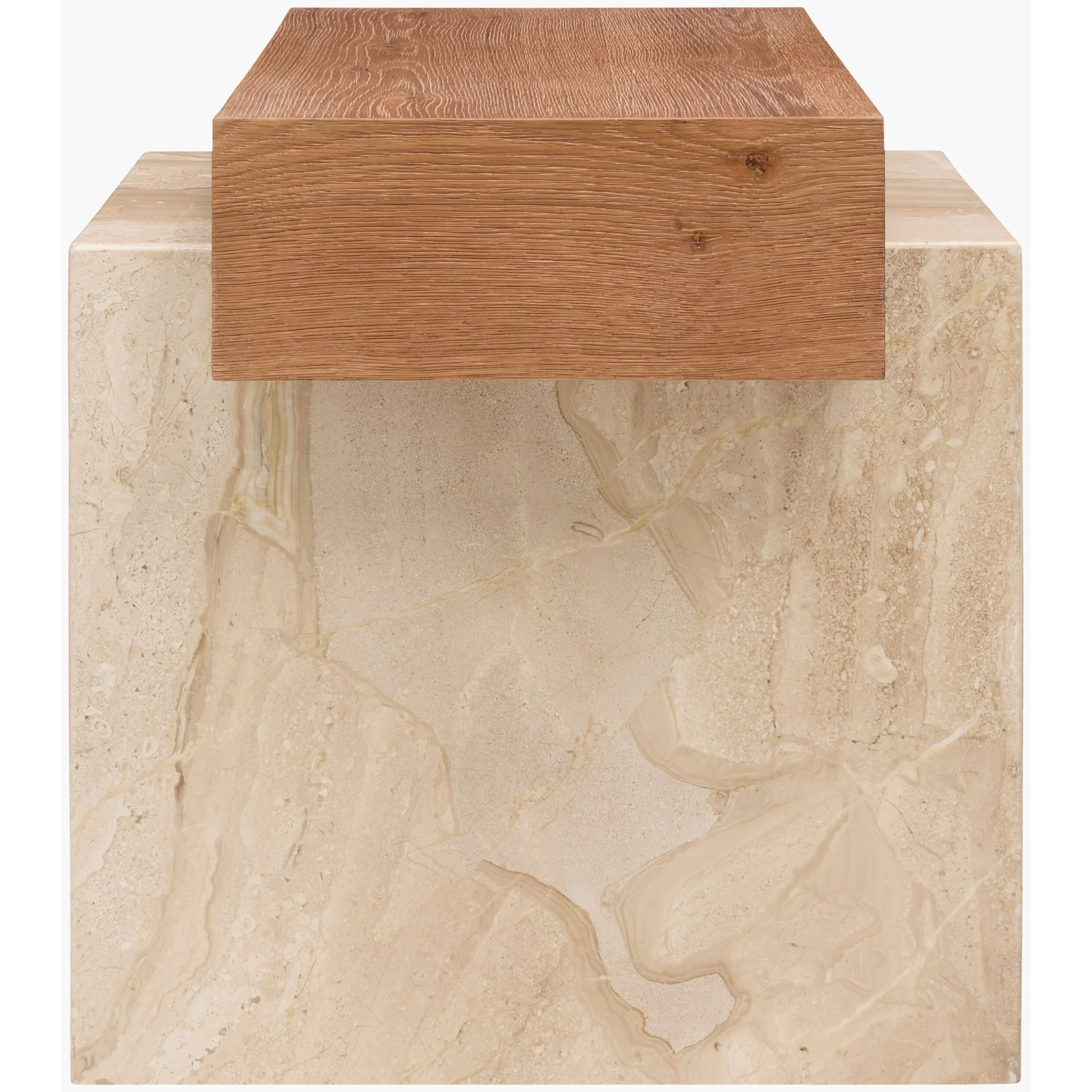 Becki Owens x SURYA Tulare Marble and Wood End Table - Image 8