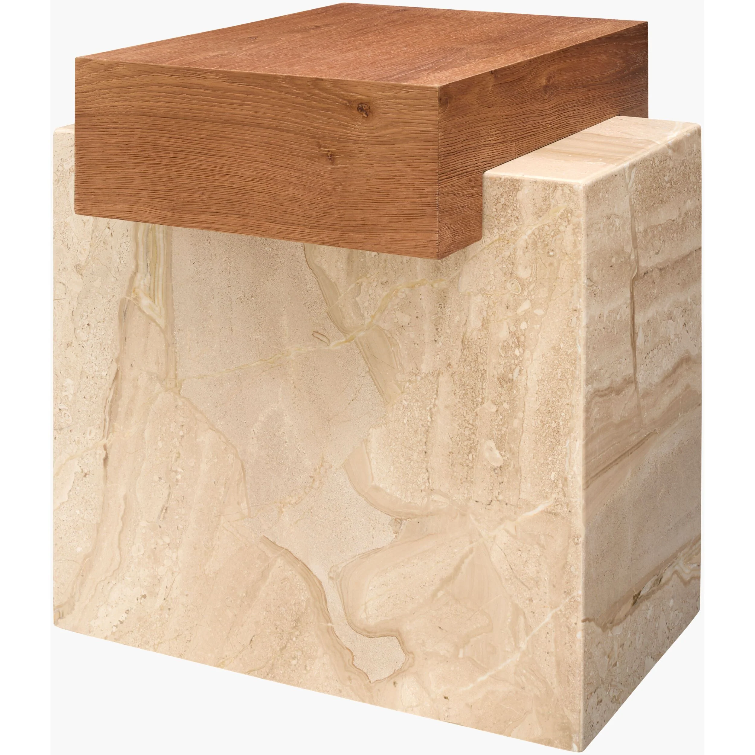 Becki Owens x SURYA Tulare Marble and Wood End Table - Image 9
