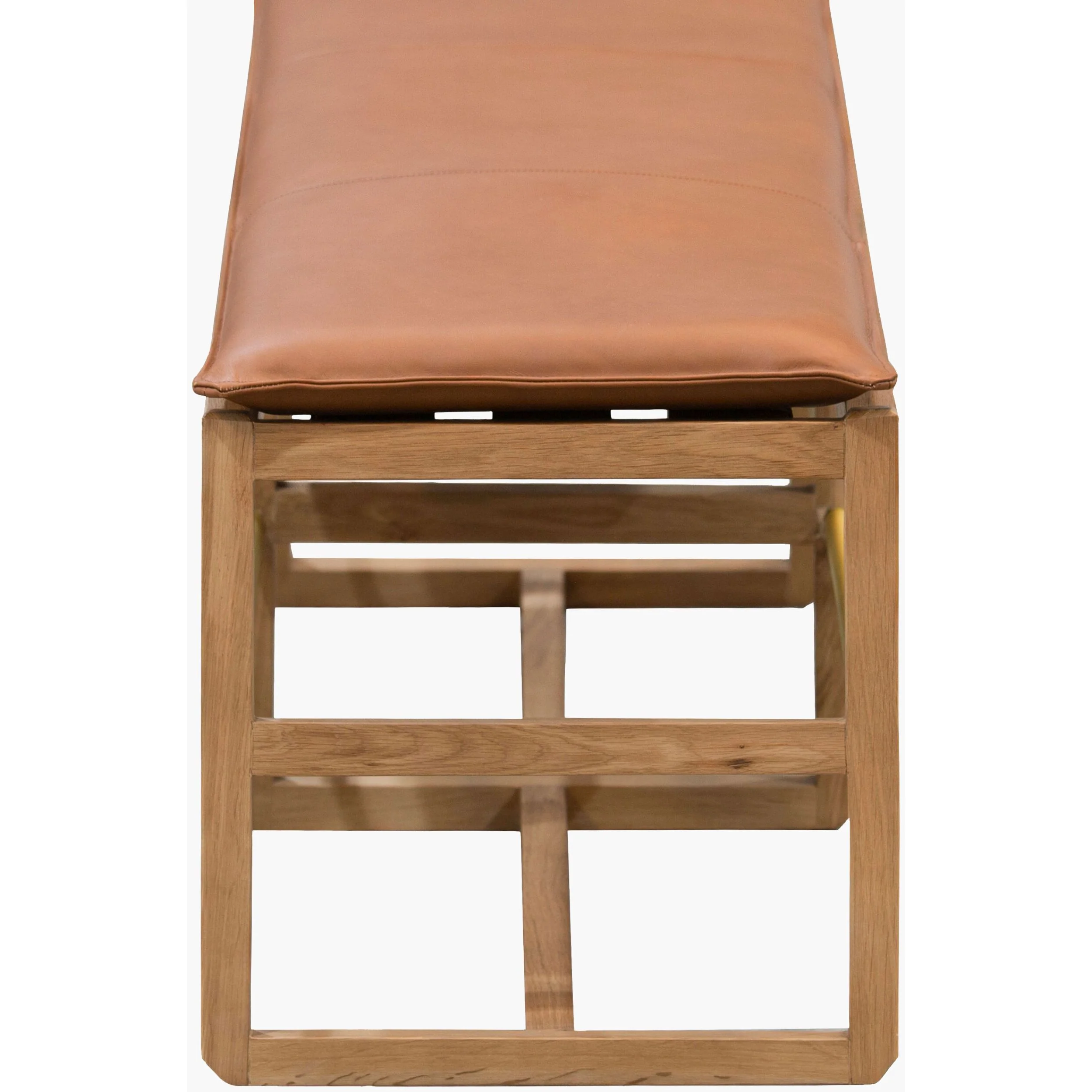 Becki Owens x SURYA Richie Leather, Brass and Wood Bench - Image 4