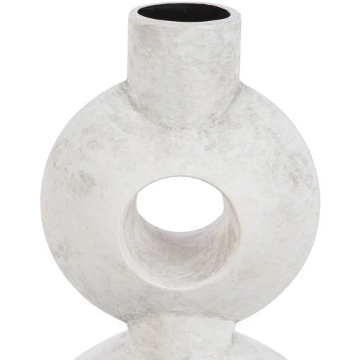 Surya Yagya Collection Modern Brushed Matte White Ceramic Vase YAG-005 - Image 5