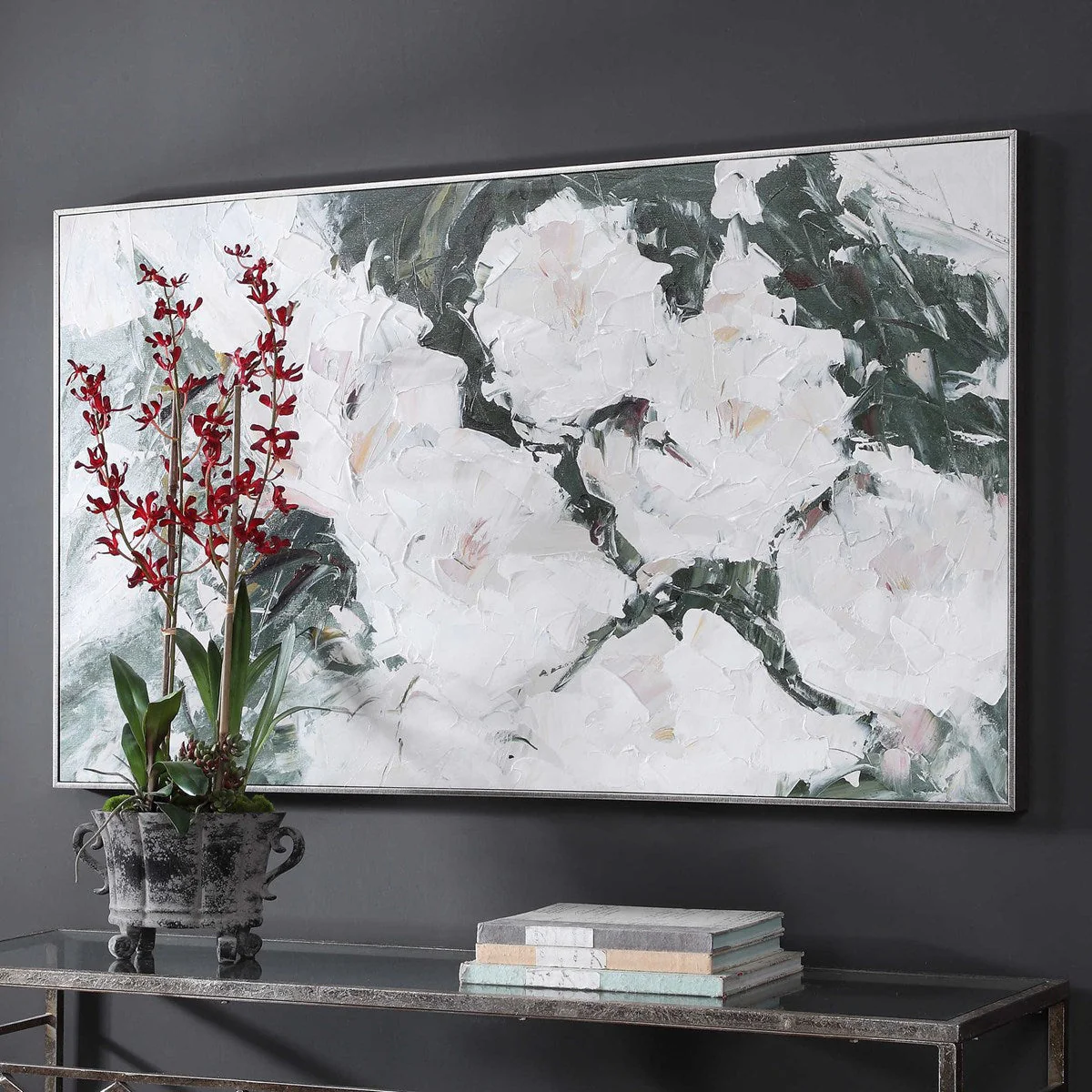 Uttermost Sweetbay Magnolias Floral Hand Painted Canvas - Image 3