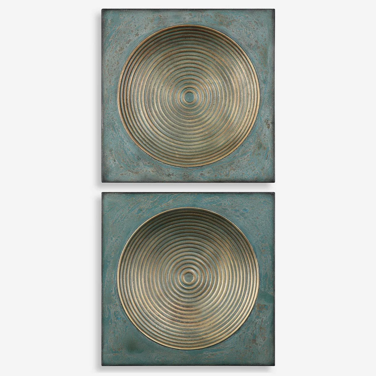 Uttermost Sybil Set of 2 Aged Iron Squares Metal Wall Decor - Image 2