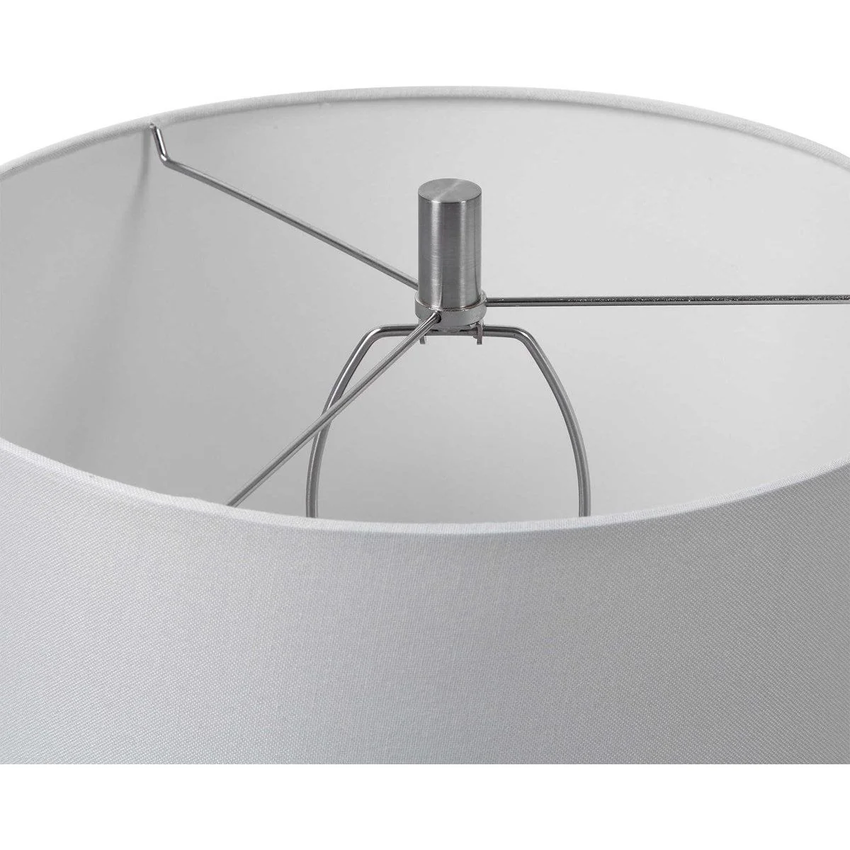 Casa Bella Living White Linen Shade With Sky Blue Textured Ceramic Base Table Lamp - Image 3
