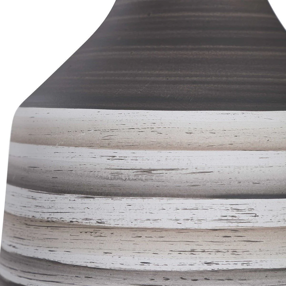 Casa Bella Living White Linen Drum Shade With Charcoal, White and Tan Ceramic Base Table Lamp - Image 6