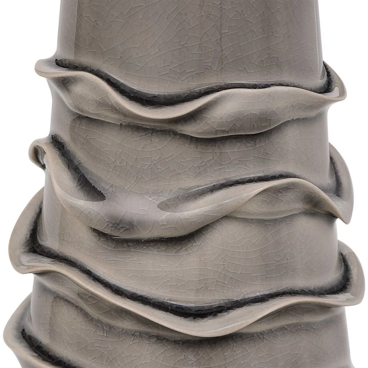 Casa Bella Living Light Gray Linen Drum Shade with Dove Gray Ceramic Base Table Lamp - Image 6